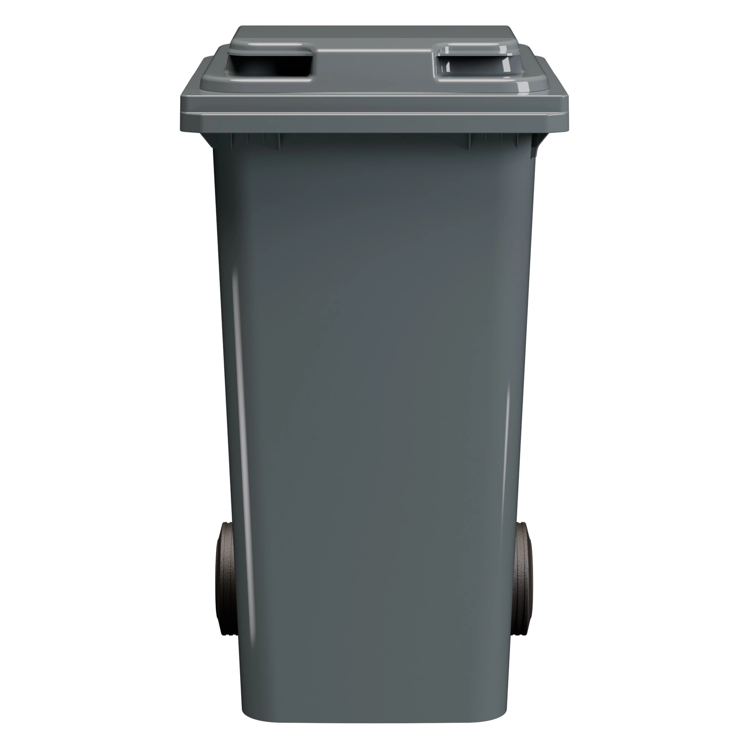 Мусорный контейнер 240 л iPlast серый 2-х колёсный (д. 200 мм) с серой крышкой