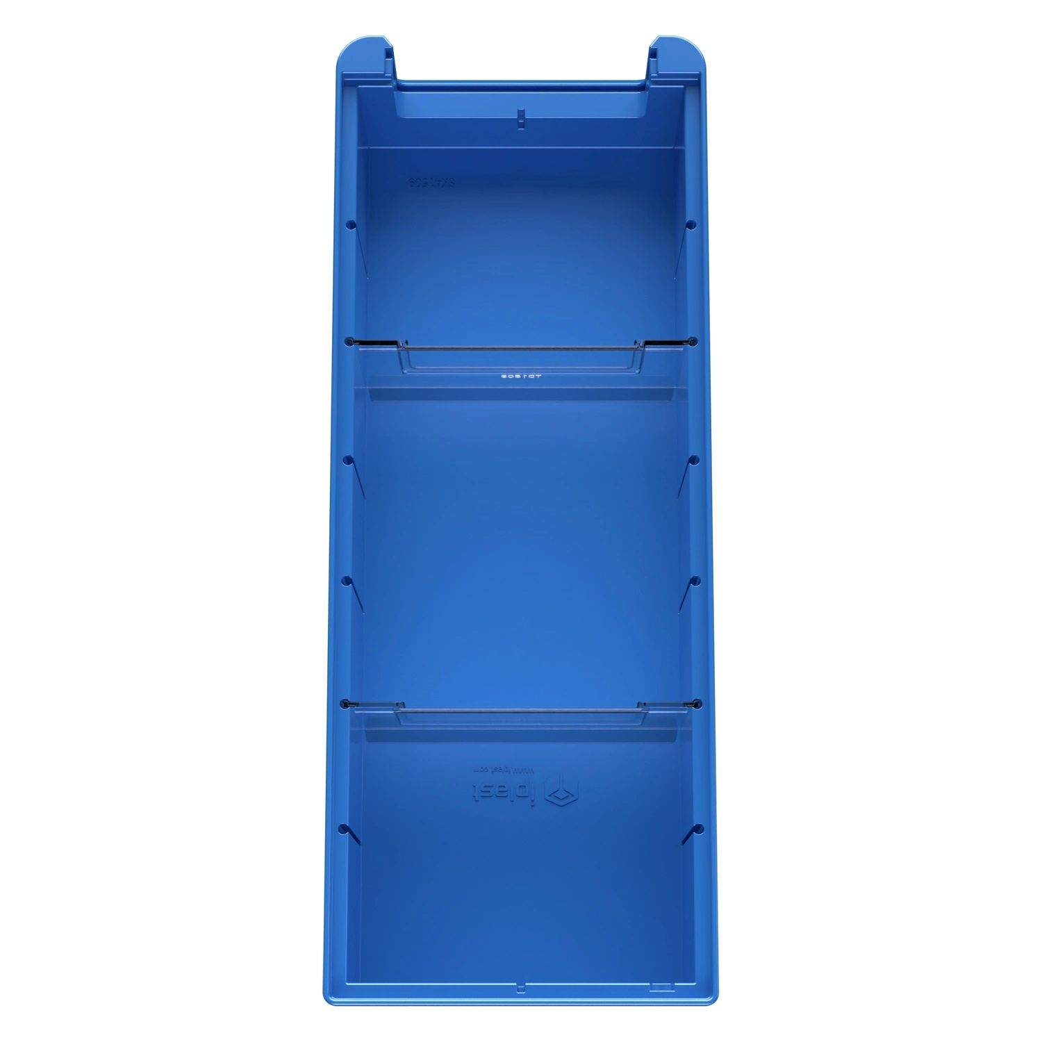 Полочный контейнер SK-41509 400х155х90 мм iPlast голубой с 2 поперечными перегородками