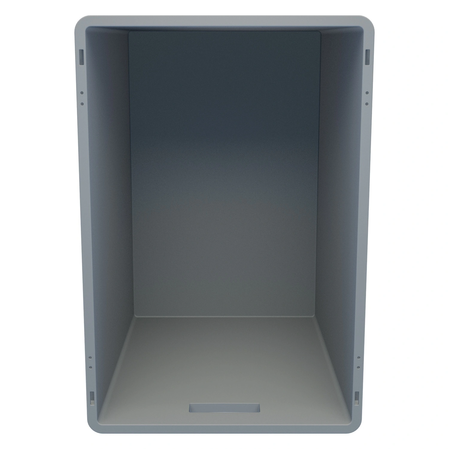 Евроконтейнер ЕС-6442.1 600х400х420 мм iPlast светло-серый со сплошным дном, открытыми ручками