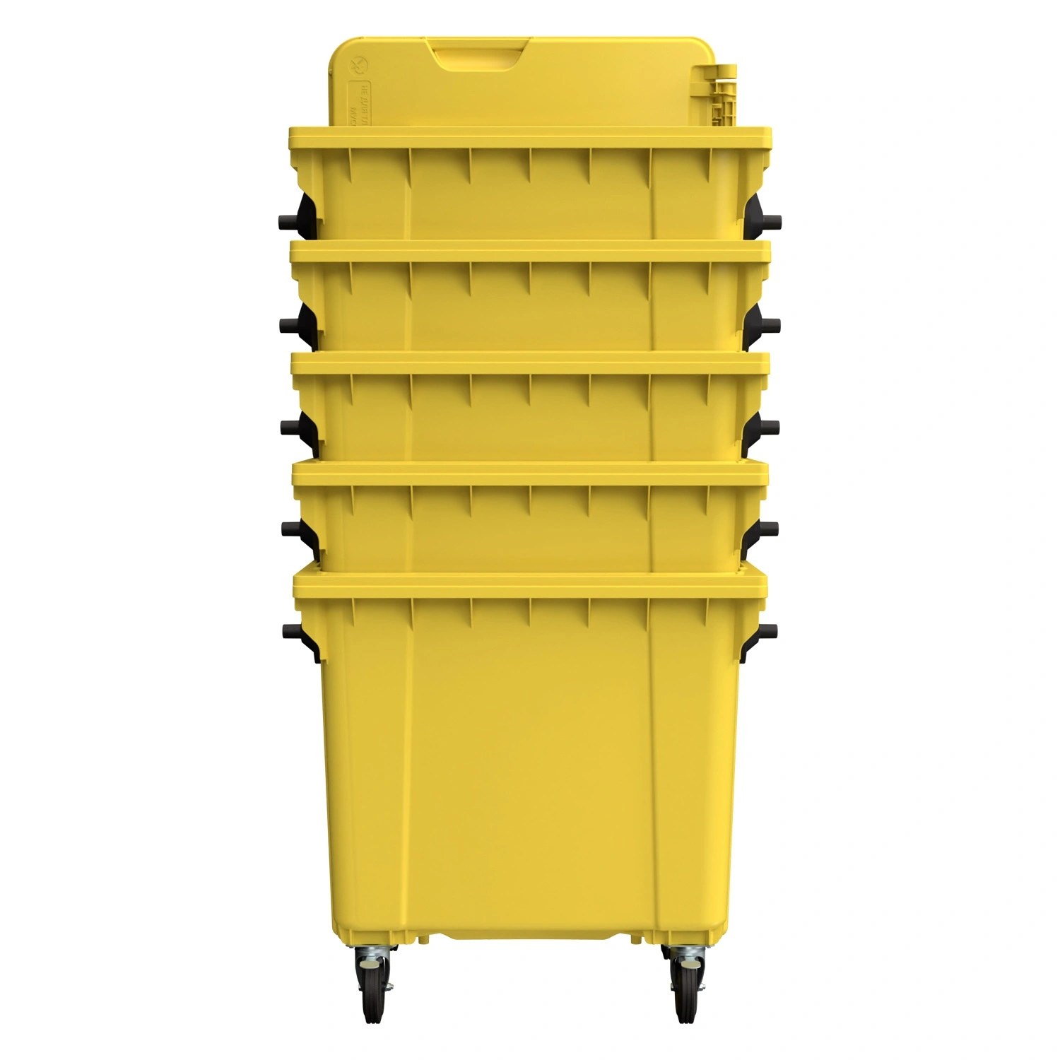 Мусорный контейнер 1100 л iPlast жёлтый 4-колёсный с жёлтой крышкой N1 (20.807.1)