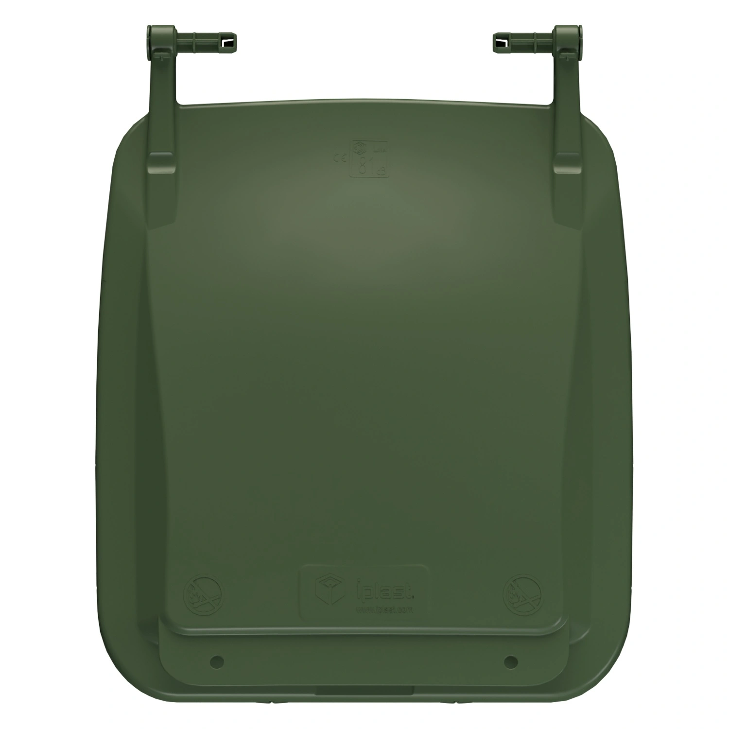 Крышка для мусорного контейнера 240 л (Light) iPlast зелёная c осями для крепления Крышка для мусорного контейнера 240 л (Light) iPlast зелёная c осями для крепления