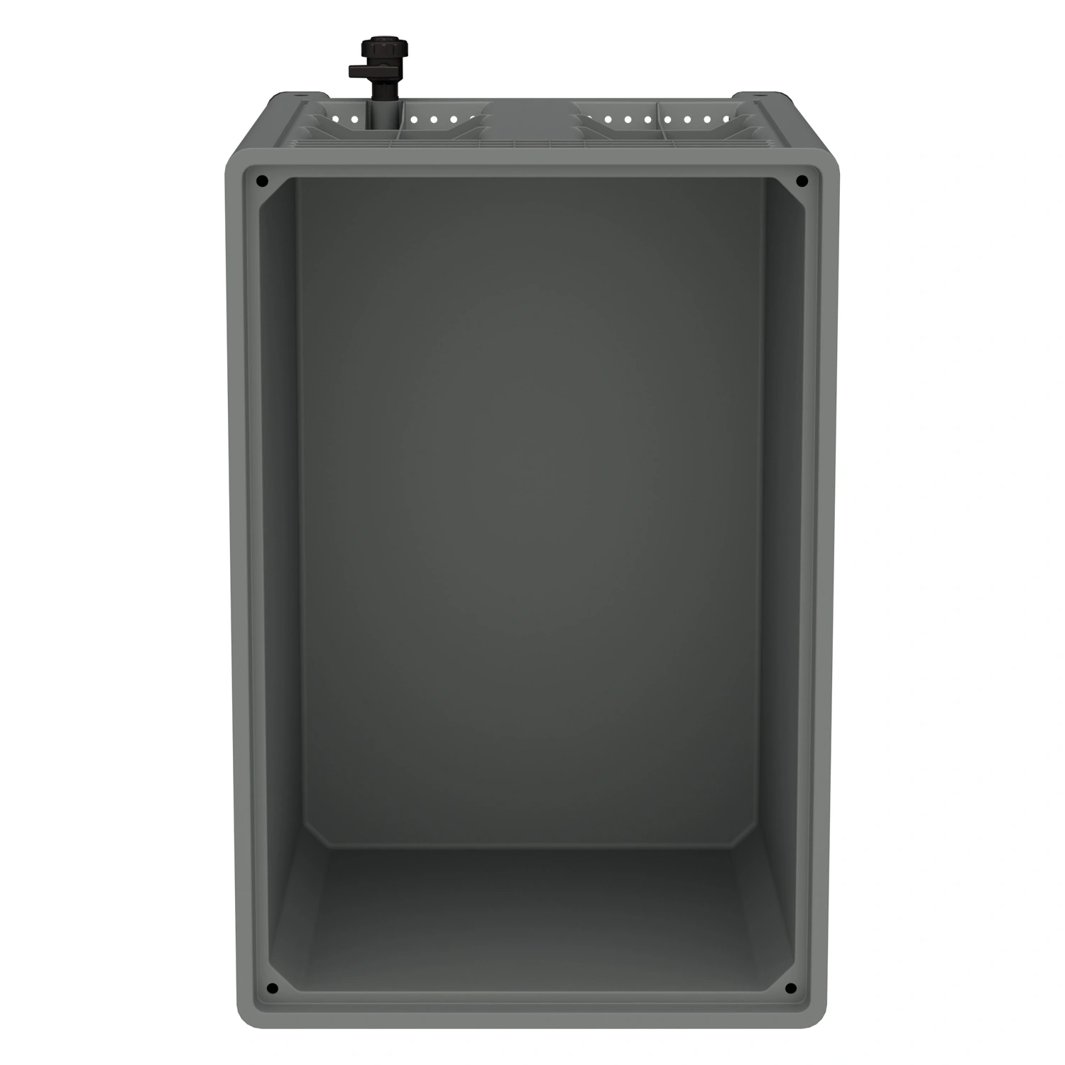 Большой контейнер 1200х800х800 мм iPlast iBOX светло-серый со сплош. стенками и дном на полозьях с краном 1 дюйм