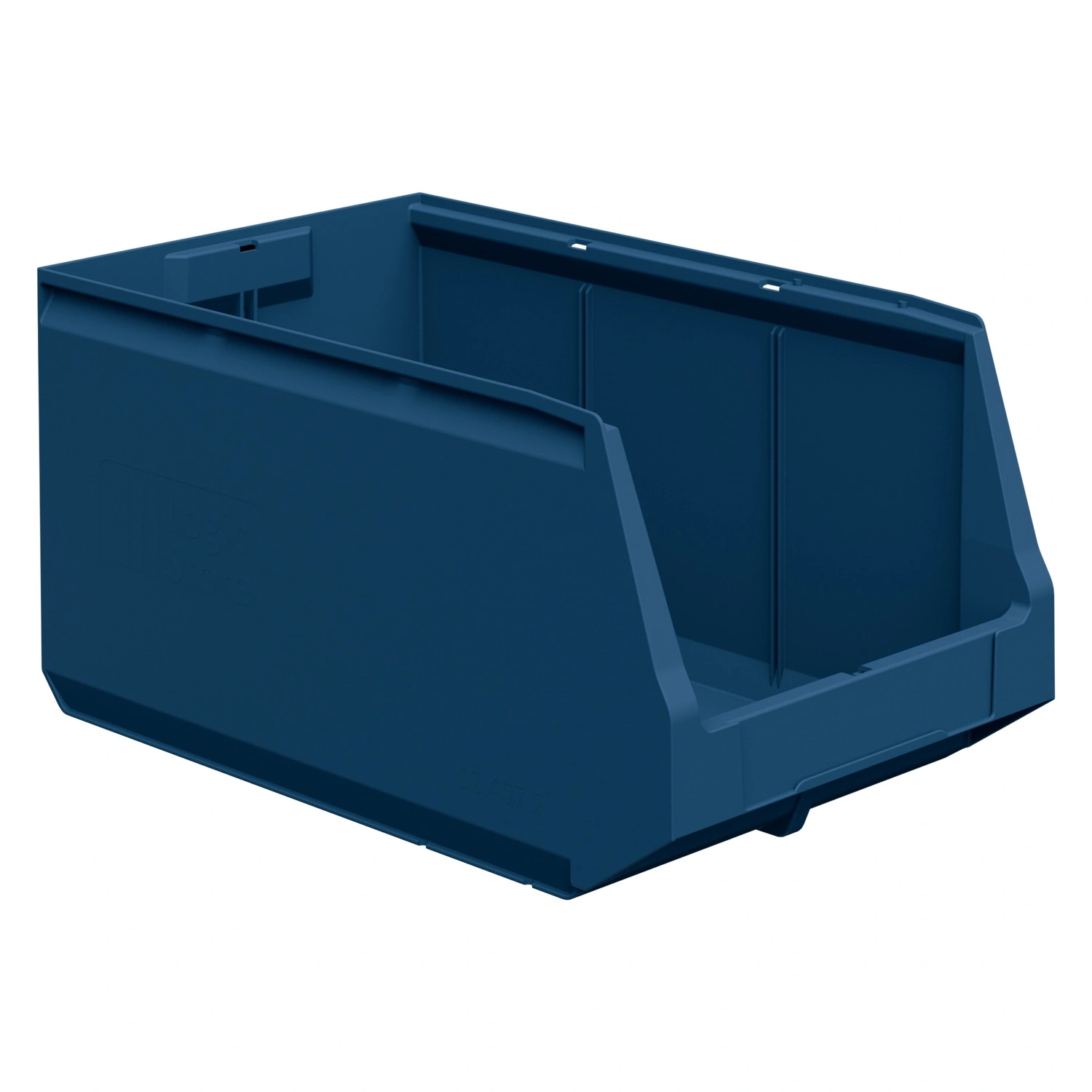 Складской лоток Logic Store 500х300х250 мм iPlast синий индиго с отверстиями для перегородок и наклейкой сбоку