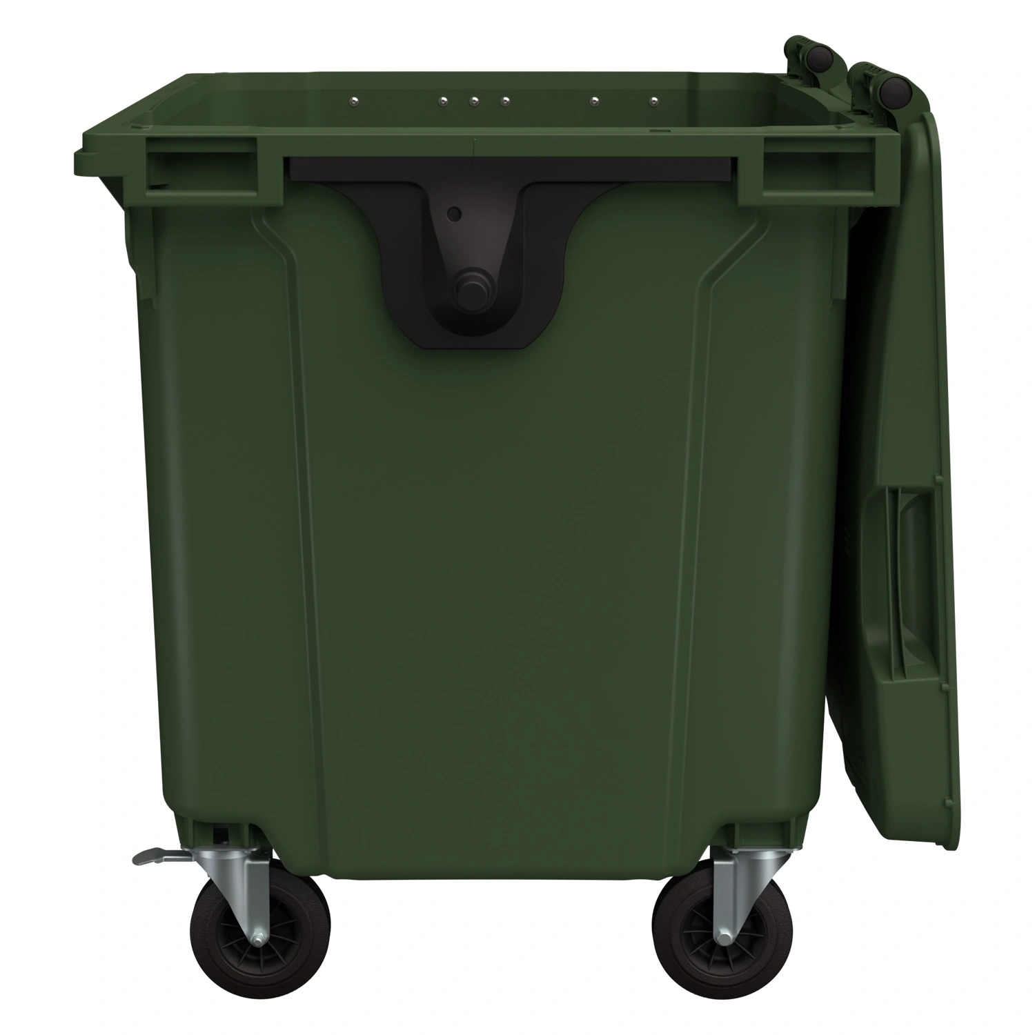 Мусорный контейнер 1100 л iPlast зелёный 4-колёсный с зелёной крышкой N1 (20.807.1)