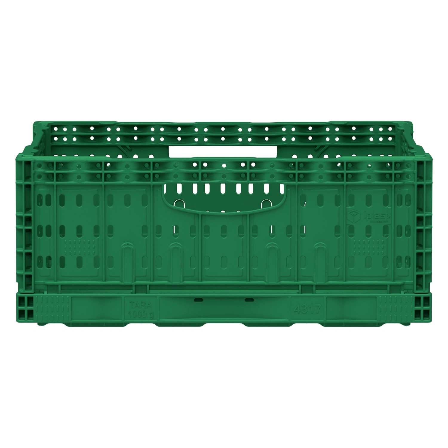 Складной ящик FC-4317 400х300х170 мм iPlast зелёный перфорированный Складной ящик FC-4317 400х300х170 мм iPlast зелёный перфорированный