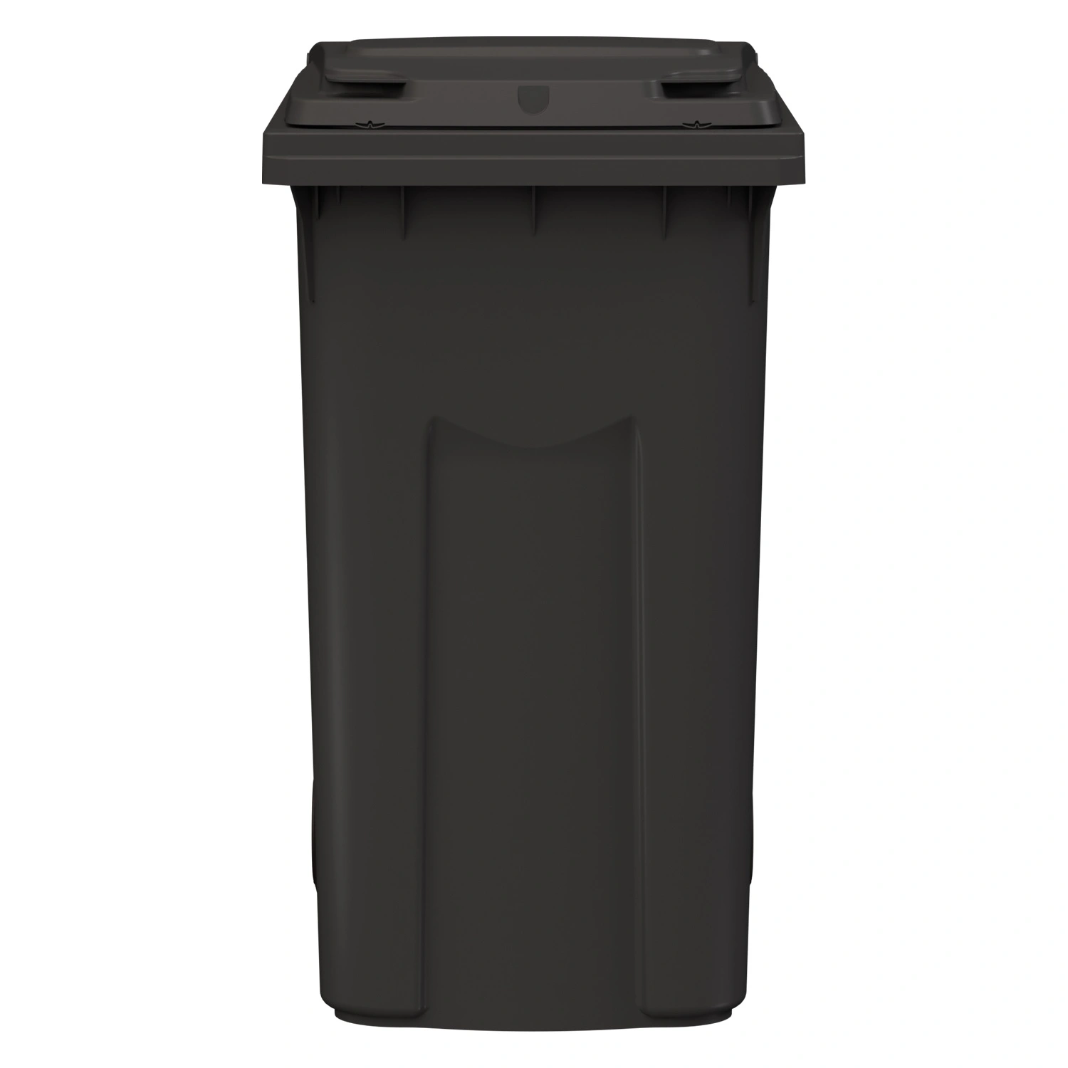 Мусорный контейнер 360 л iPlast тёмно-серый 2- колёсный (д. 200 мм) с тёмно-серой крышкой