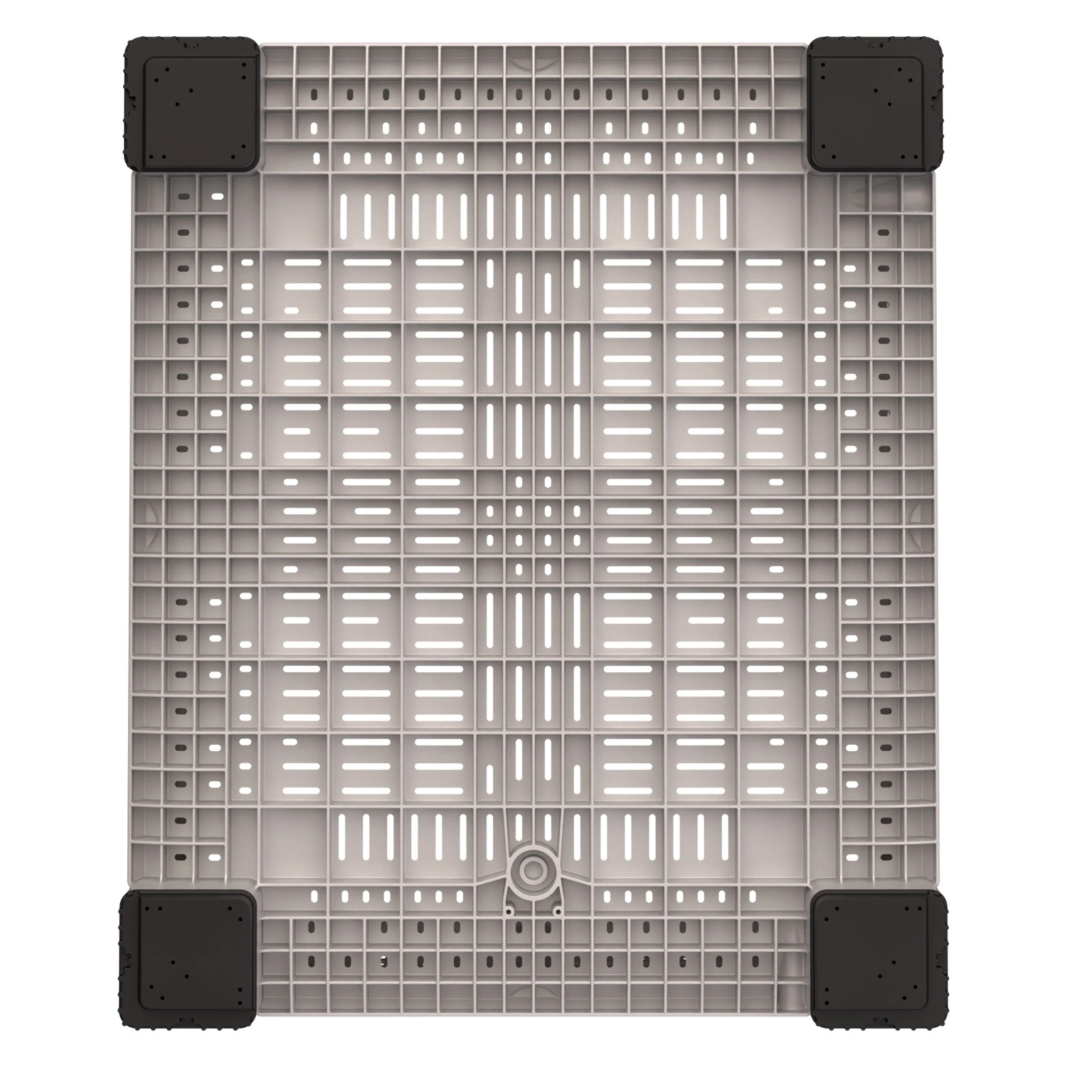 Большой контейнер 1200x1000x760 мм iPlast iBOX светло-серый c перфорированными стенками и дном, на ножках