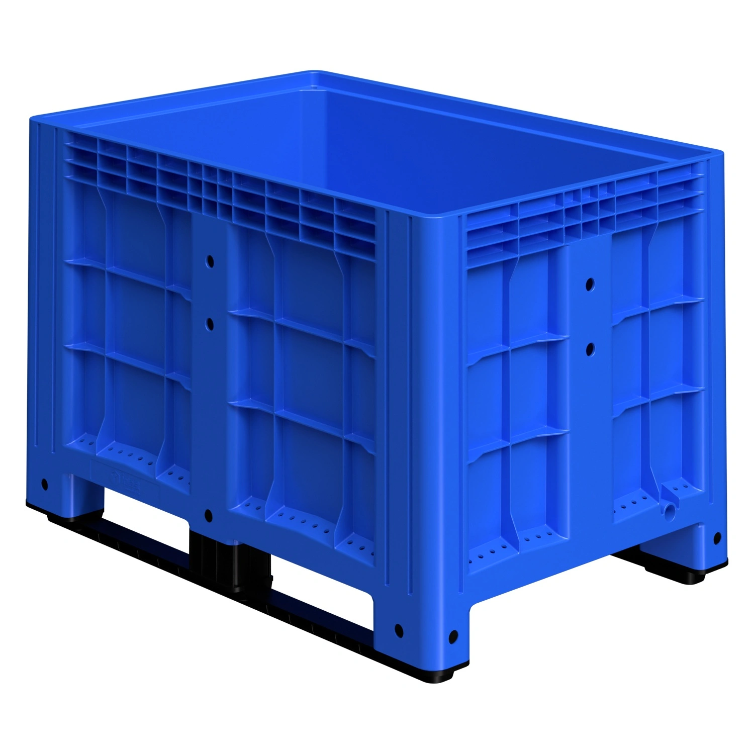 Большой контейнер 1200x800x800 мм iPlast iBOX голубой со сплошными стенками и дном, на полозьях