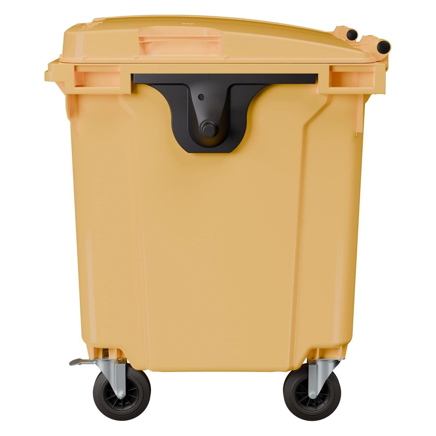 Мусорный контейнер 1100 л iPlast жёлтый 4-колёсный с жёлтой крышкой N1 (20.807.1)