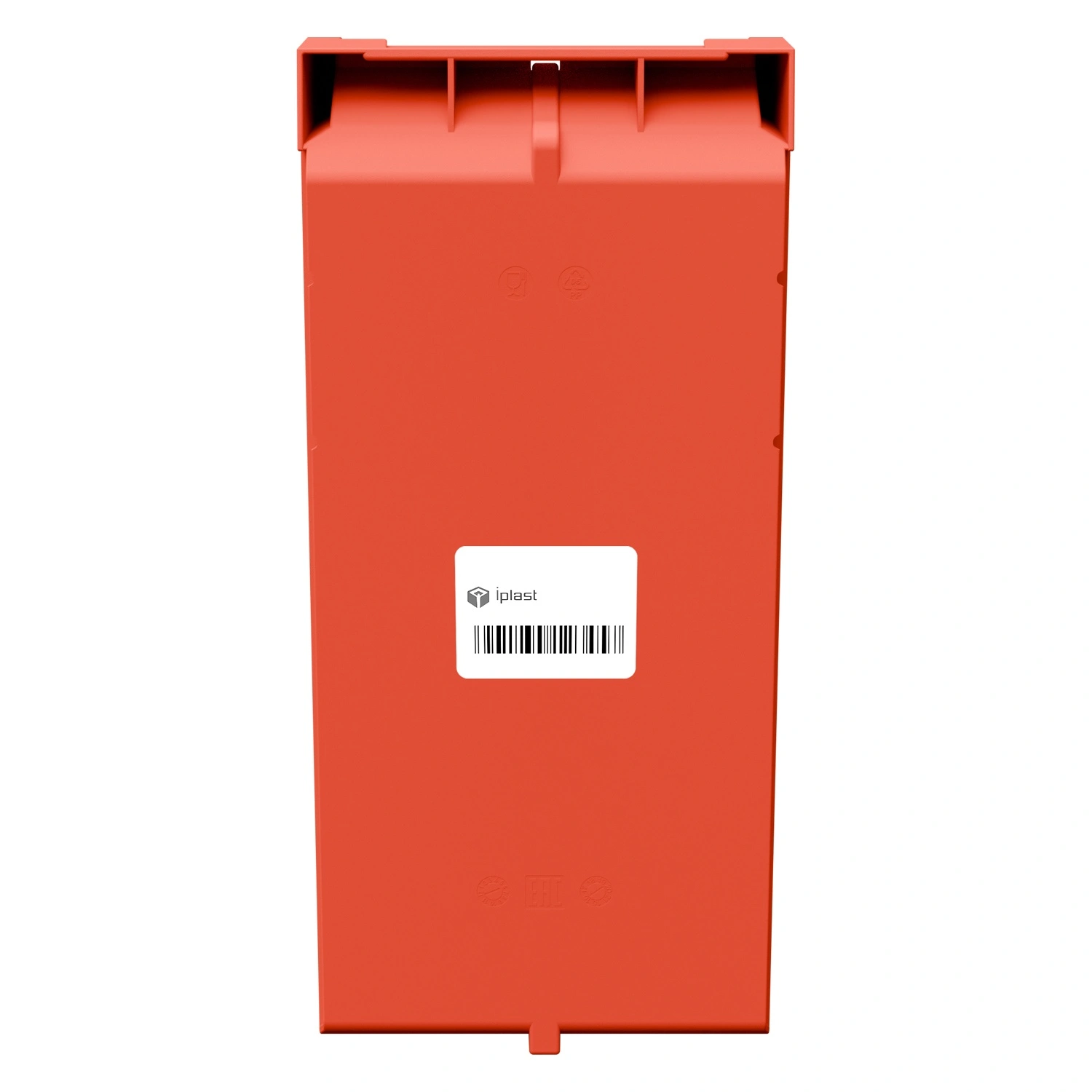 Складской лоток Logic Store 500х225х150 мм iPlast красный с отверстиями для перегородок и наклейкой сбоку