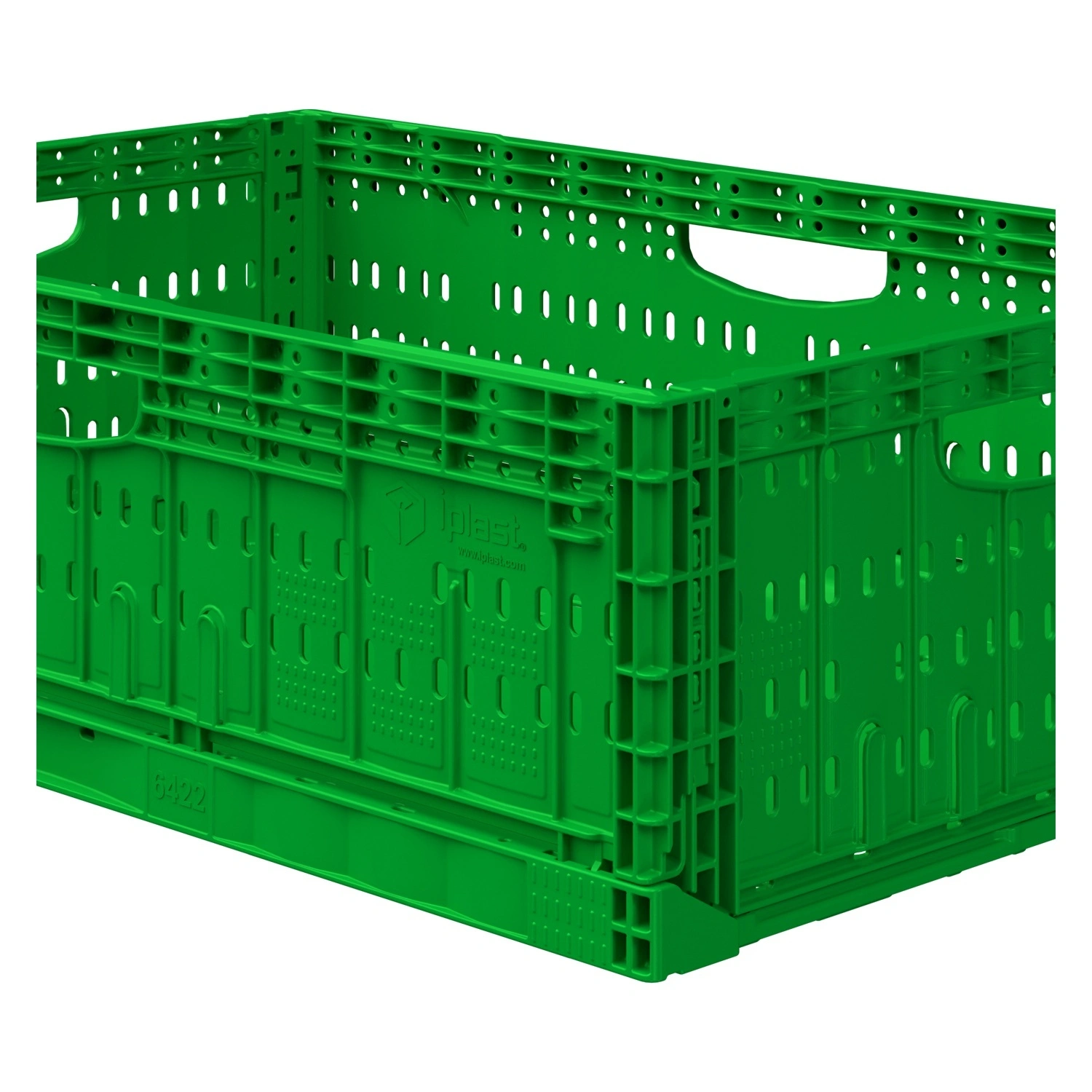 Складной ящик FC-6418 600х400х180 мм iPlast салатовый перфорированный