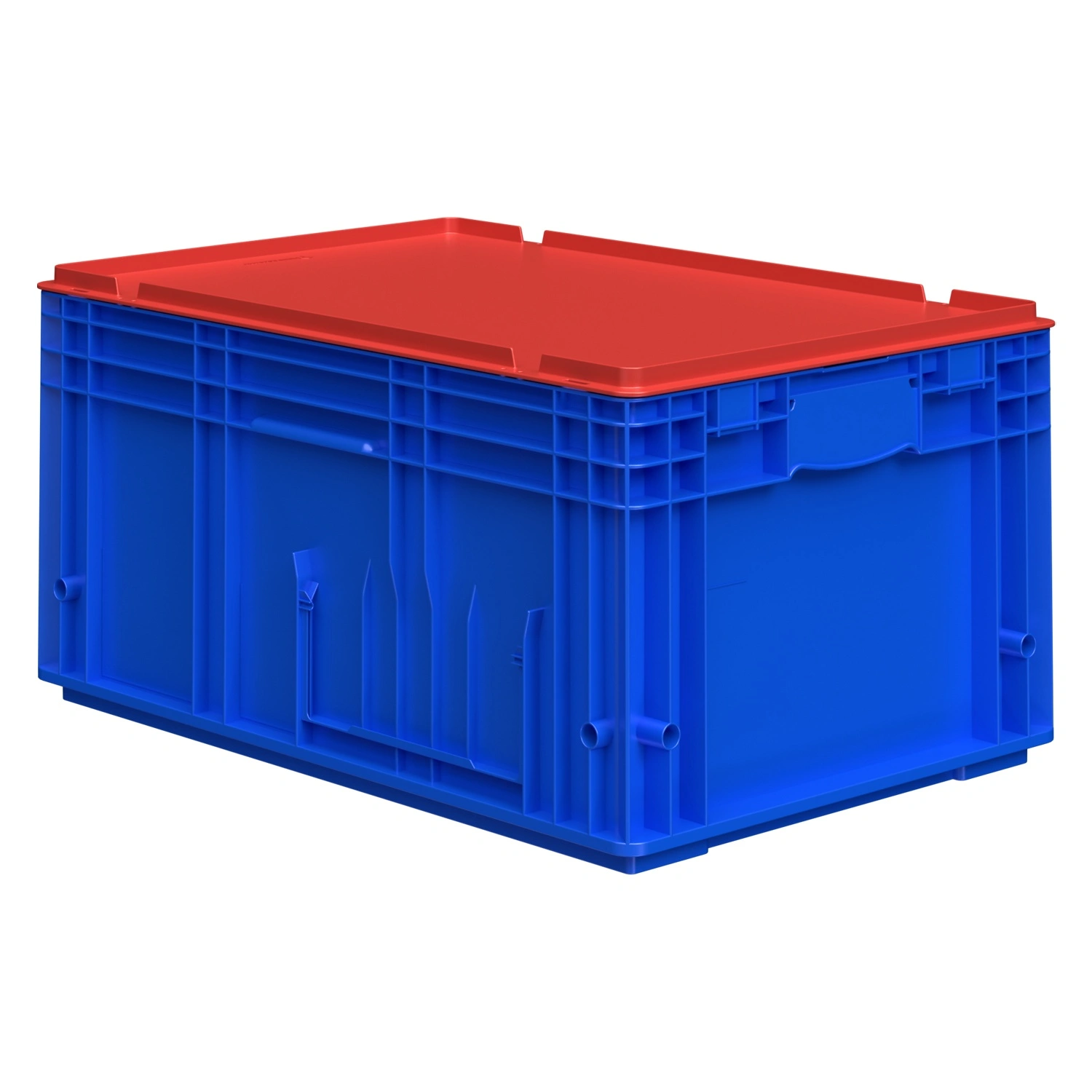 Ящик RL-KLT 6280 594х396х280 мм iPlast голубой с дренажными отверстиями в дне Ящик RL-KLT 6280 594х396х280 мм iPlast голубой с дренажными отверстиями в дне