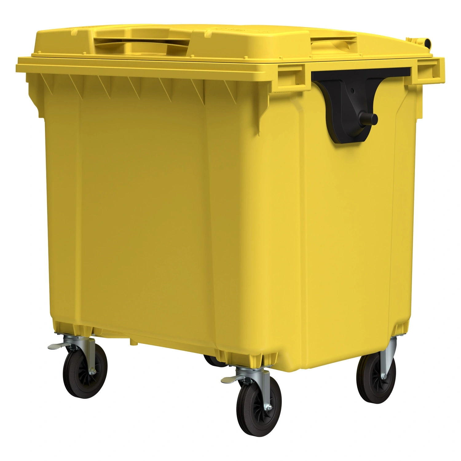Мусорный контейнер 1100 л iPlast жёлтый 4-колёсный с жёлтой крышкой N1 (20.807.1)