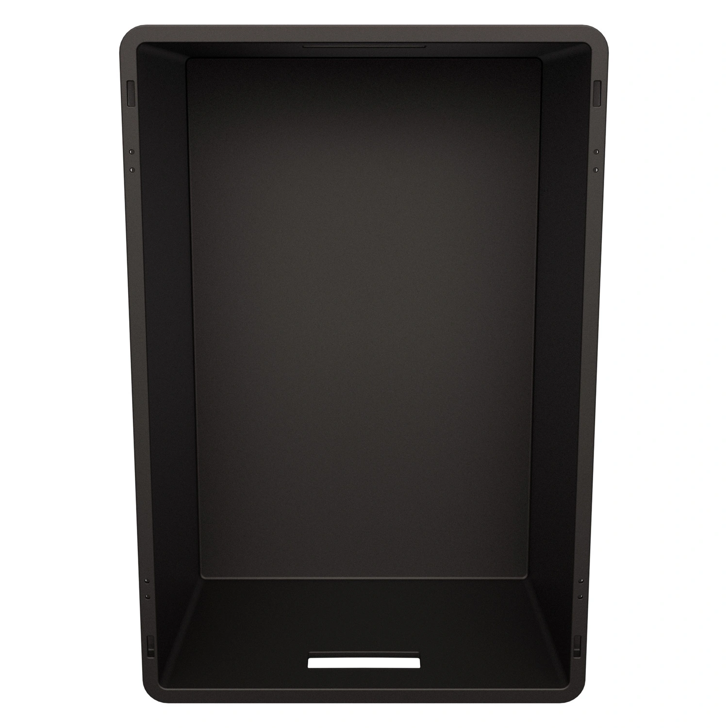 Евроконтейнер ЕС-6422.1 600х400х220 мм iPlast чёрный ЭКО со сплошным дном, открытыми ручками