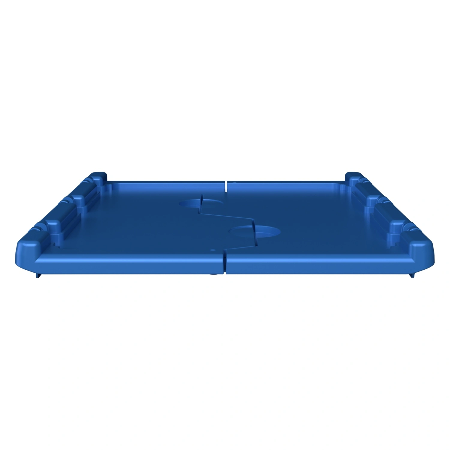 Крышка пластиковая LF-64 610х410 мм iPlast голубая распашная c осями для контейнера KV-6417, 6422, 6427
