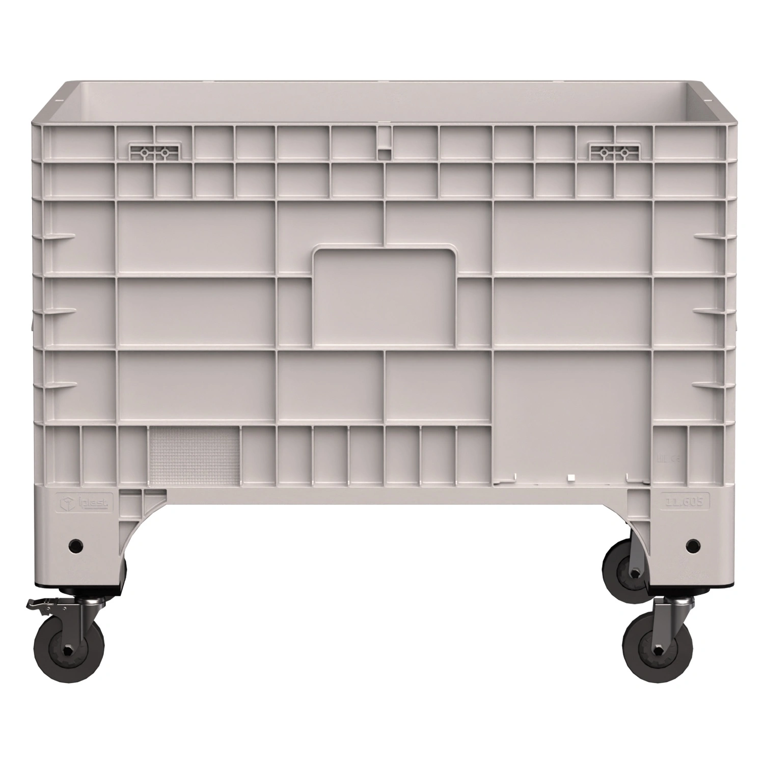 Большой контейнер 1020x640x810 мм iPlast iBOX светло-серый со сплошными стенками и дном, на колёсах Большой контейнер 1020x640x810 мм iPlast iBOX светло-серый со сплошными стенками и дном, на колёсах