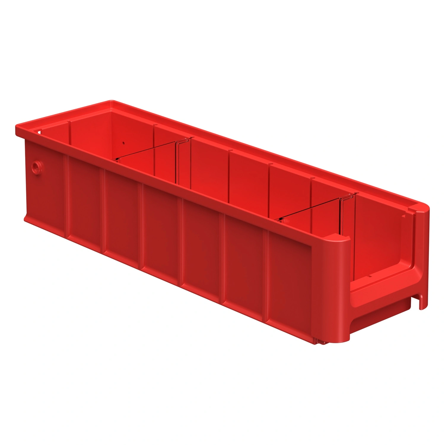 Полочный контейнер SK-4109 400х117х90 мм iPlast красный с 2 поперечными перегородками Полочный контейнер SK-4109 400х117х90 мм iPlast красный с 2 поперечными перегородками