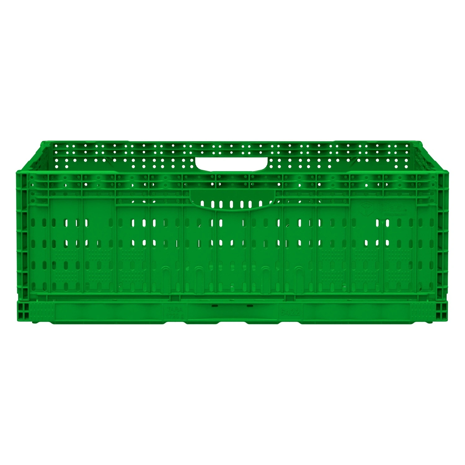 Складной ящик FC-6422 600х400х220 мм iPlast салатовый перфорированный Складной ящик FC-6422 600х400х220 мм iPlast салатовый перфорированный