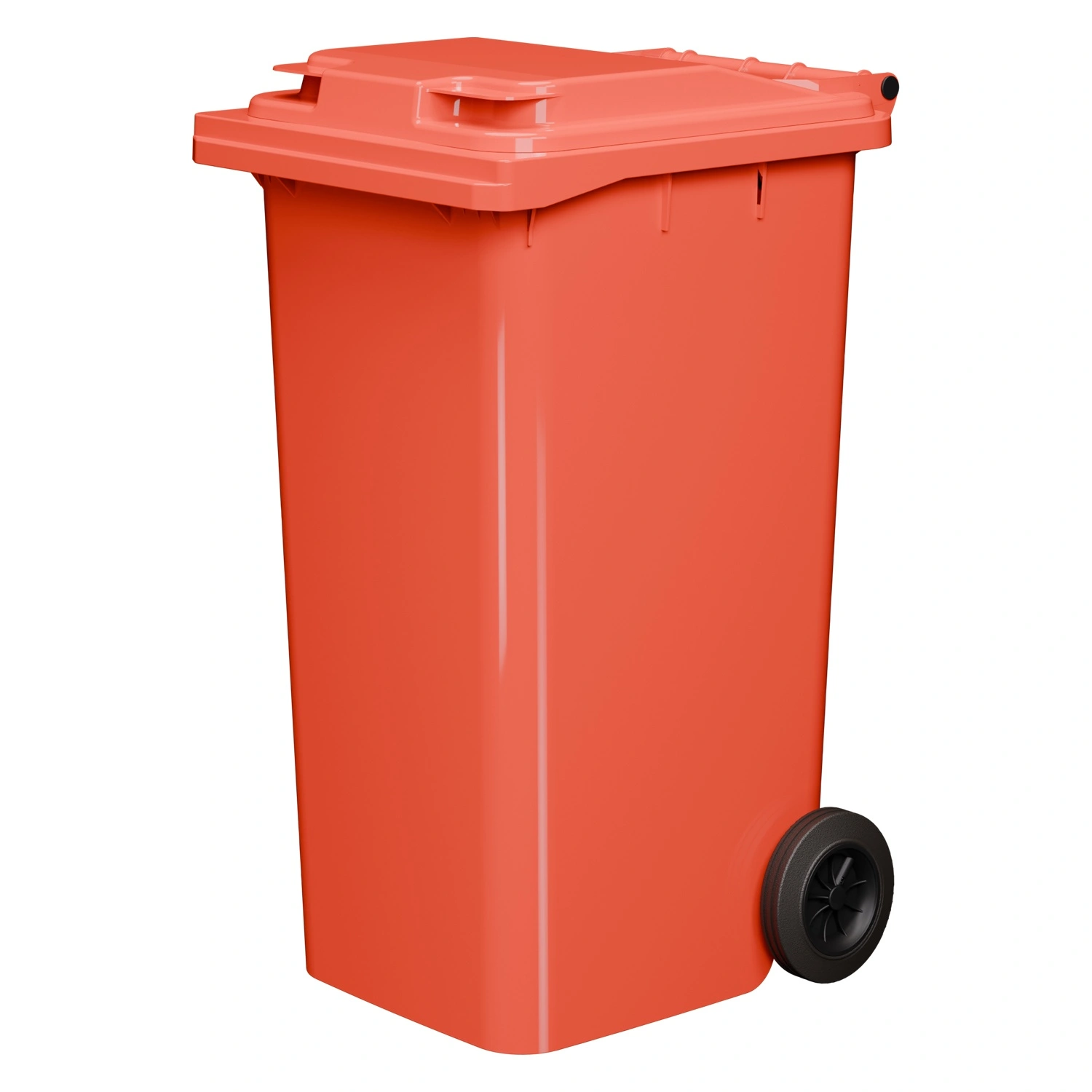 Мусорный контейнер 240 л iPlast красный 2-х колёсный (д. 200 мм) с красной полипропиленовой крышкой