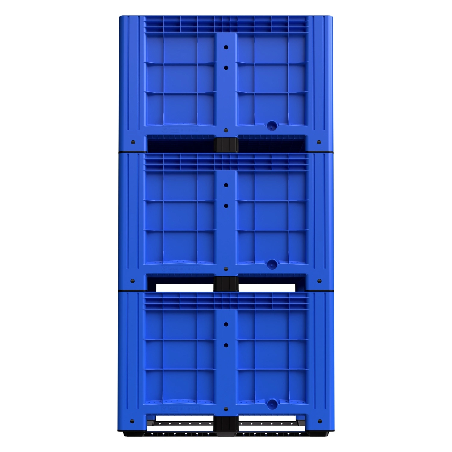 Большой контейнер 1200x800x800 мм iPlast iBOX голубой со сплошными стенками и дном, на полозьях