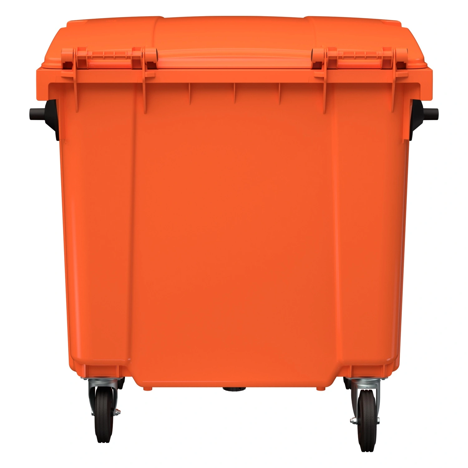 Мусорный контейнер 1100 л iPlast оранжевый 4-колёсный с оранжевой крышкой N1 (20.807.1)