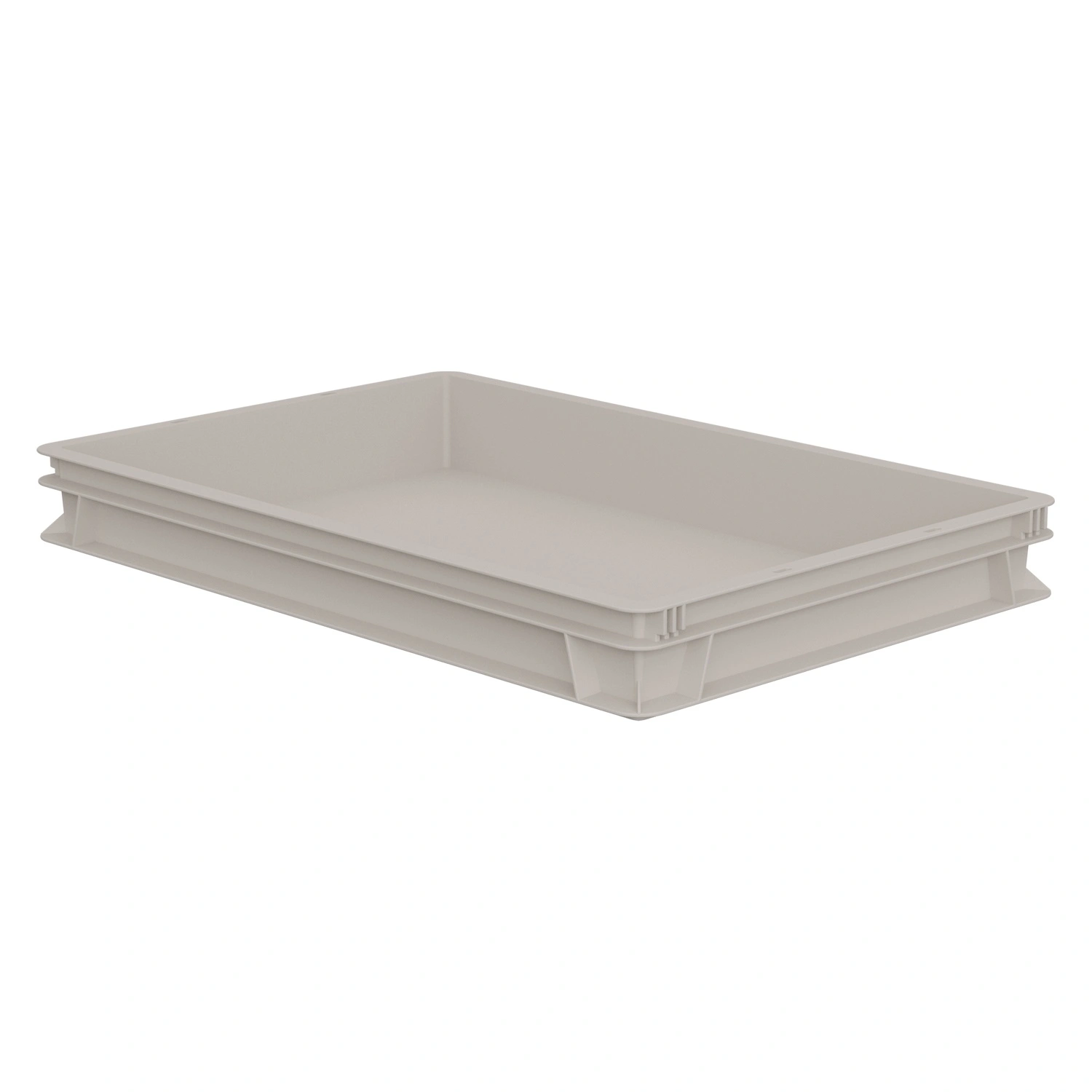 Пищевой ящик универсальный 600х400х75 мм iPlast белый со сплошными стенками и дном