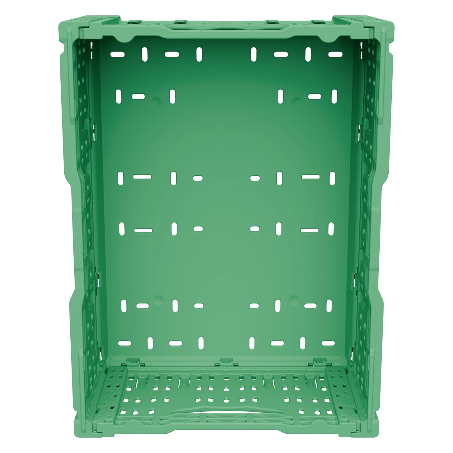 Складной ящик FC-4317 400х300х170 мм iPlast зелёный перфорированный