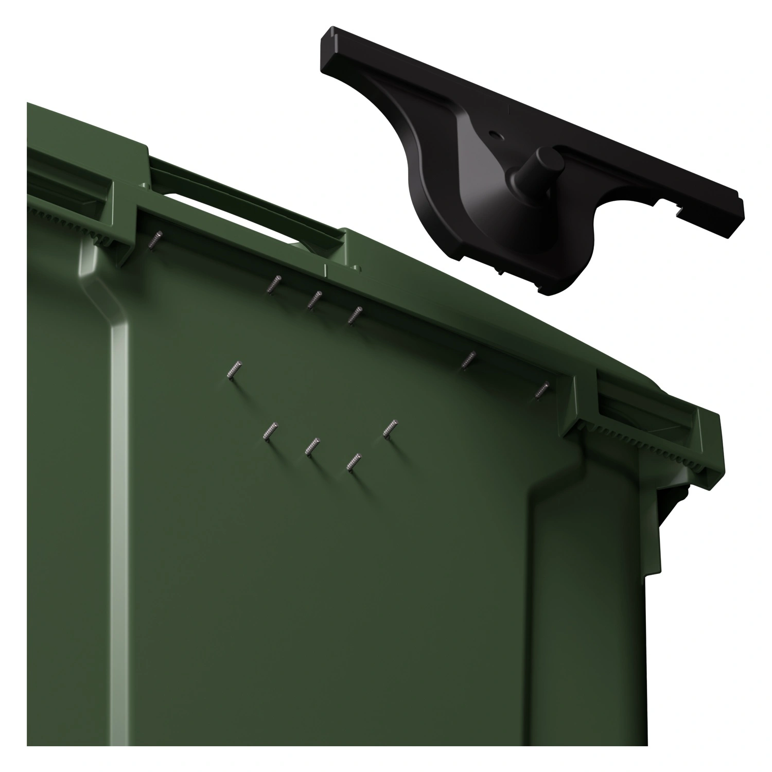 Мусорный контейнер 1100 л iPlast зелёный 4-колёсный с зелёной крышкой N1 (20.807.1)