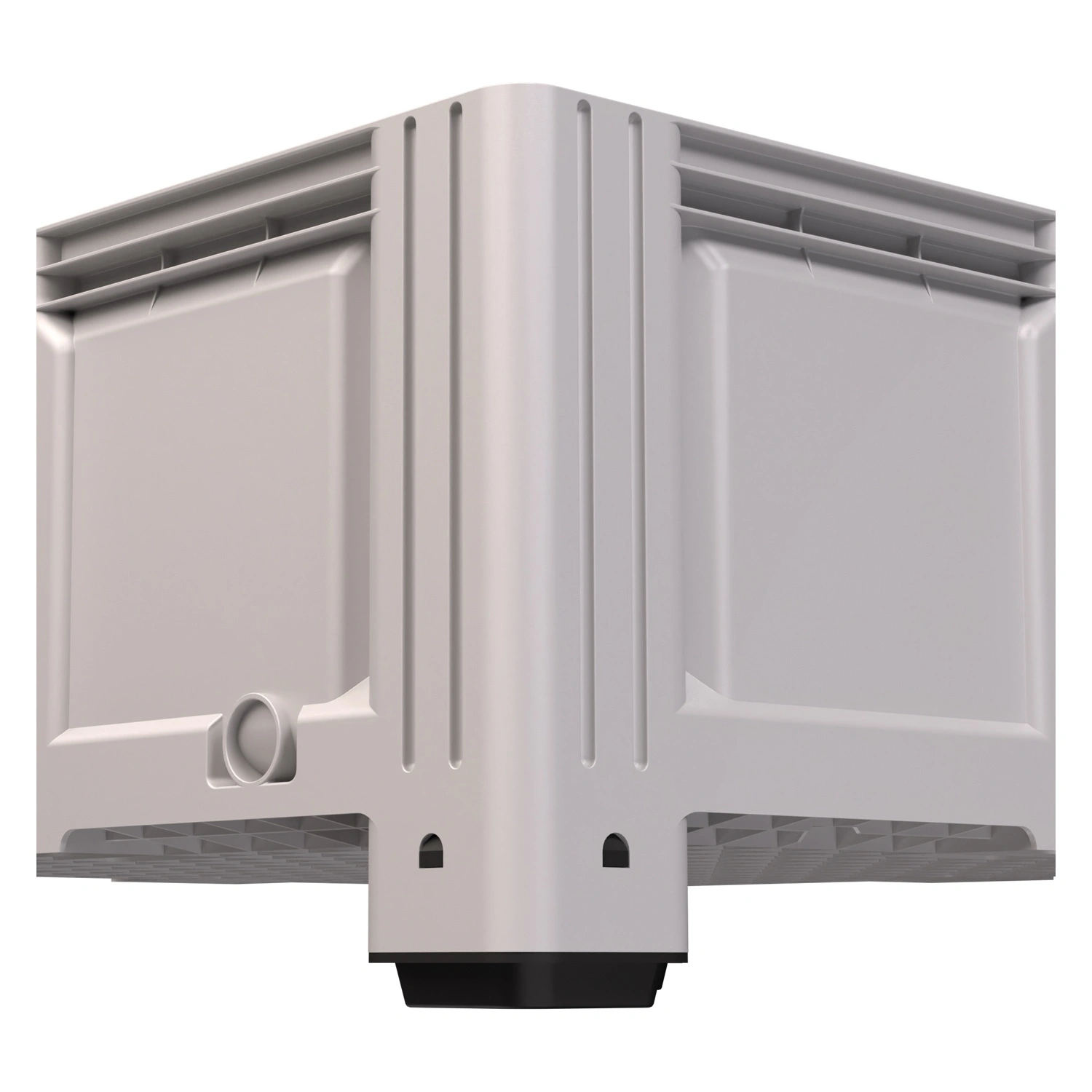 Большой контейнер 1130x1130x580 мм iPlast iBOX светло-серый со сплошными стенками и дном, на ножках
