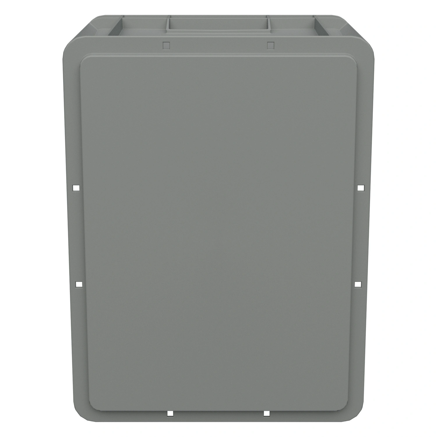 Евроконтейнер ЕС-4322.1 400х300х220 мм iPlast светло-серый со сплошным дном, открытыми ручками