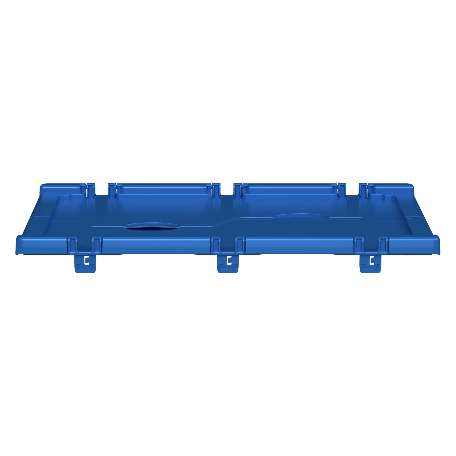 Крышка пластиковая LF-64 610х410 мм iPlast голубая распашная c осями для контейнера KV-6417, 6422, 6427
