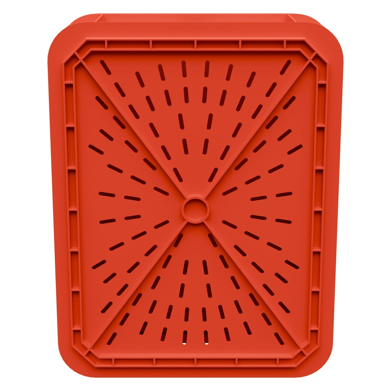 Пищевой ящик универсальный 435х335х110 мм iPlast красный ЭКО с перфорированными стенками сплошным дном и крышкой