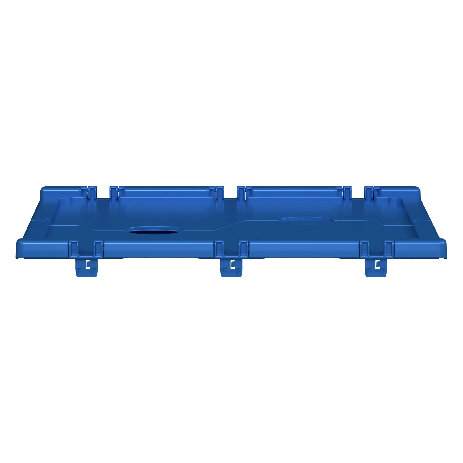 Крышка пластиковая LF-64 610х410 мм iPlast голубая распашная c осями для контейнера KV-6417, 6422, 6427