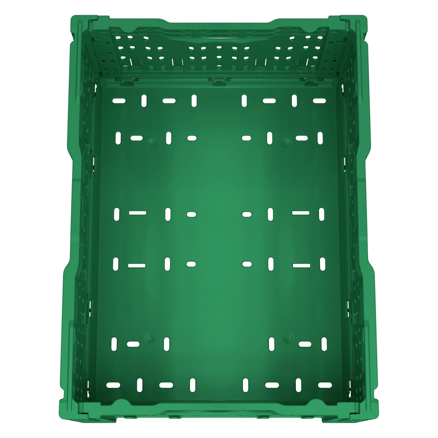 Складной ящик FC-4317 400х300х170 мм iPlast зелёный перфорированный Складной ящик FC-4317 400х300х170 мм iPlast зелёный перфорированный