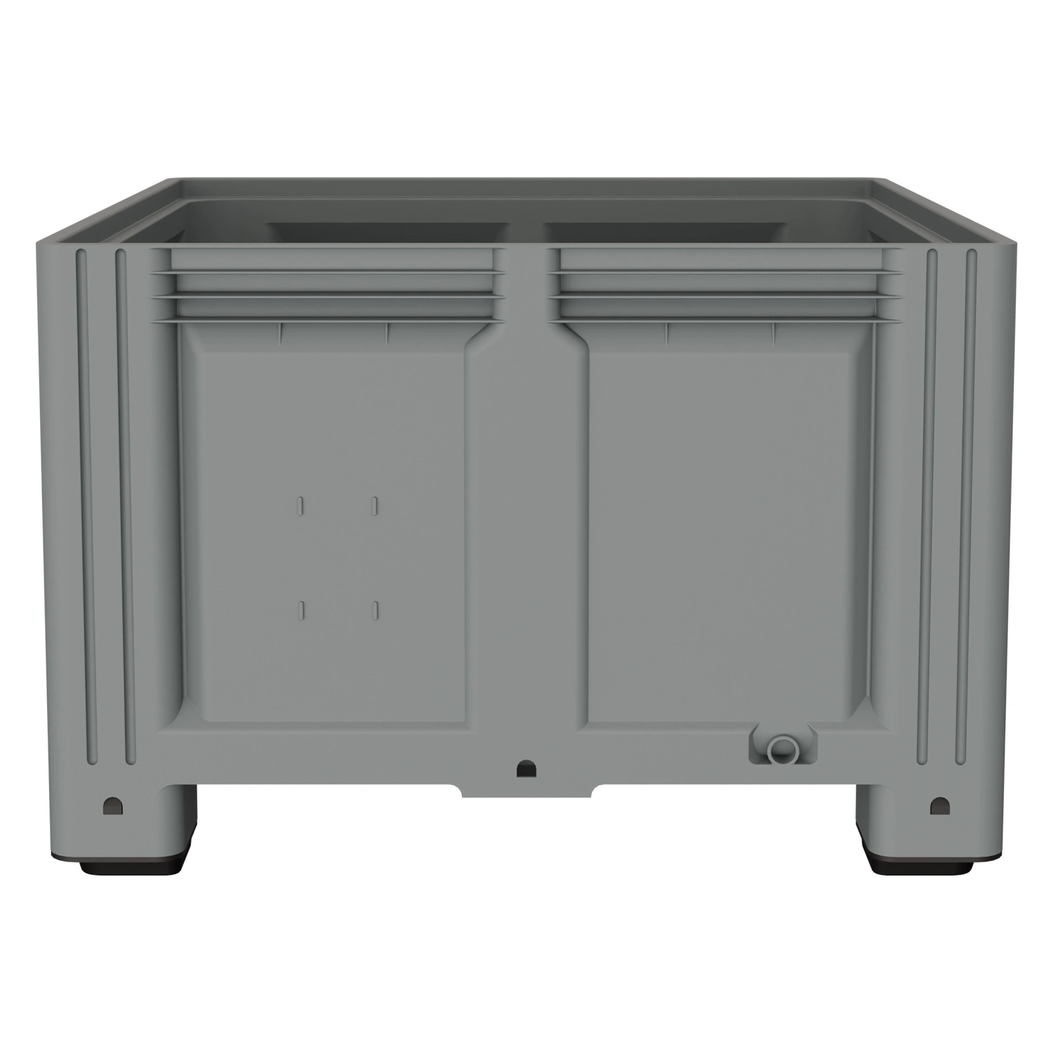 Большой контейнер 1130x1130x760 мм iPlast iBOX светло-серый со сплошными стенками и дном, на ножках