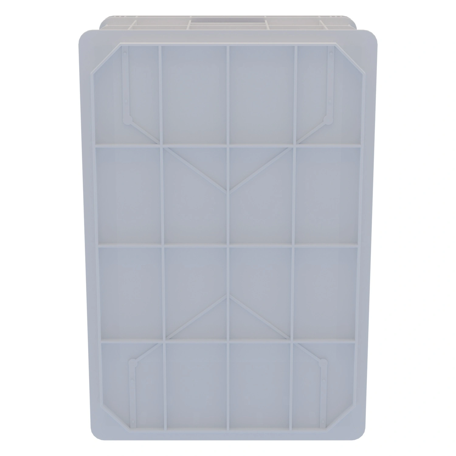 Пищевой ящик универсальный 600х400х259 мм iPlast белый с перфорированными стенками и сплошным дном