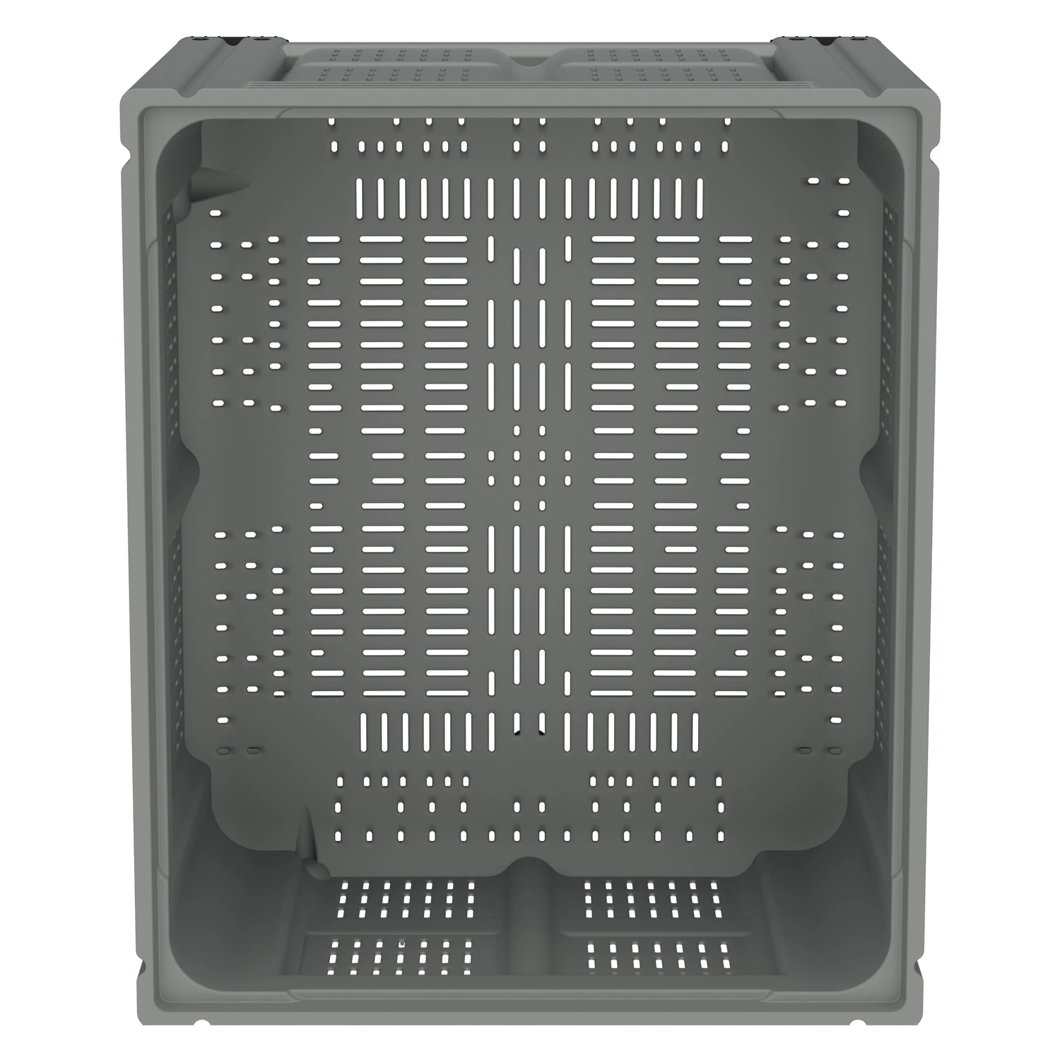 Большой контейнер 1200x1000x760 мм iPlast iBOX светло-серый c перфорированными стенками и дном, на ножках