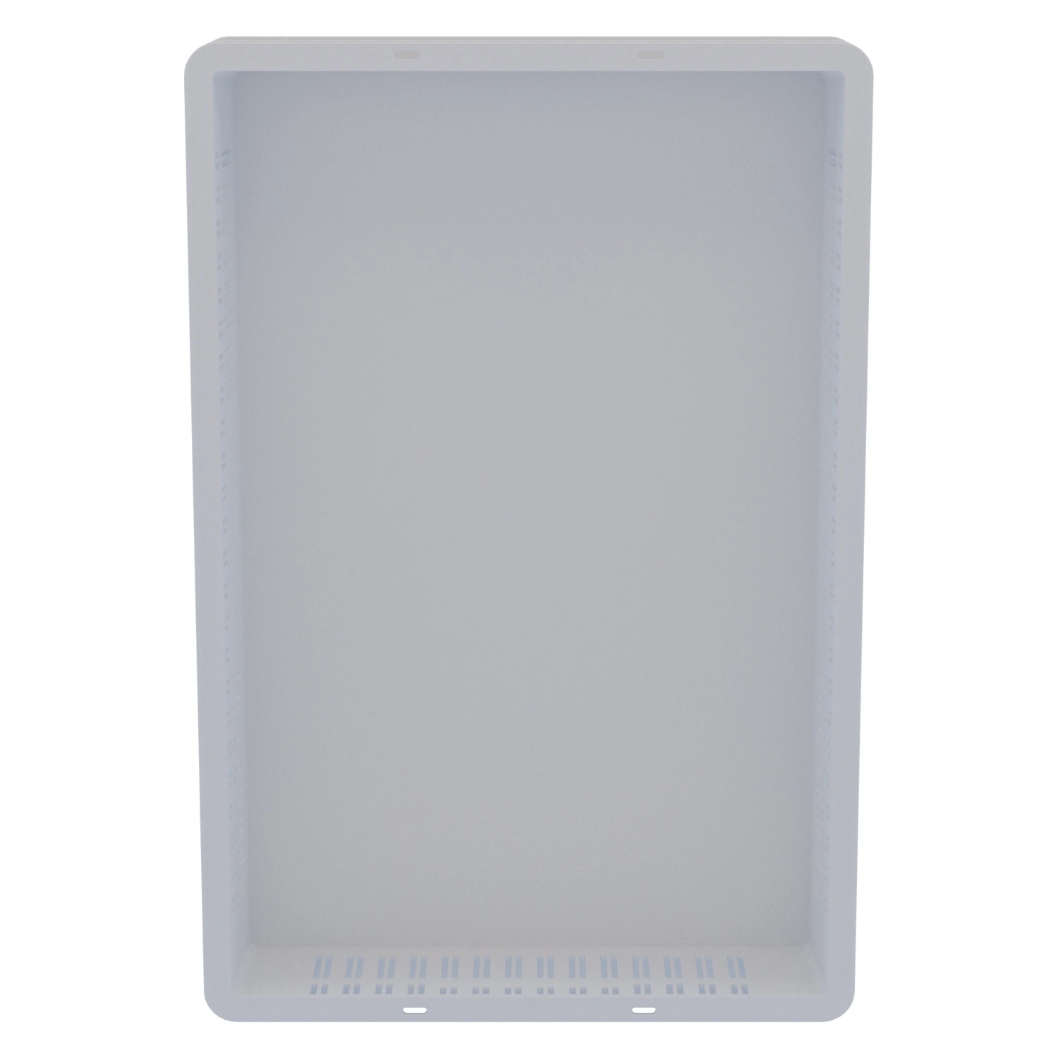 Пищевой ящик универсальный 600х400х75 мм iPlast белый с перфорированными стенками и сплошным дном