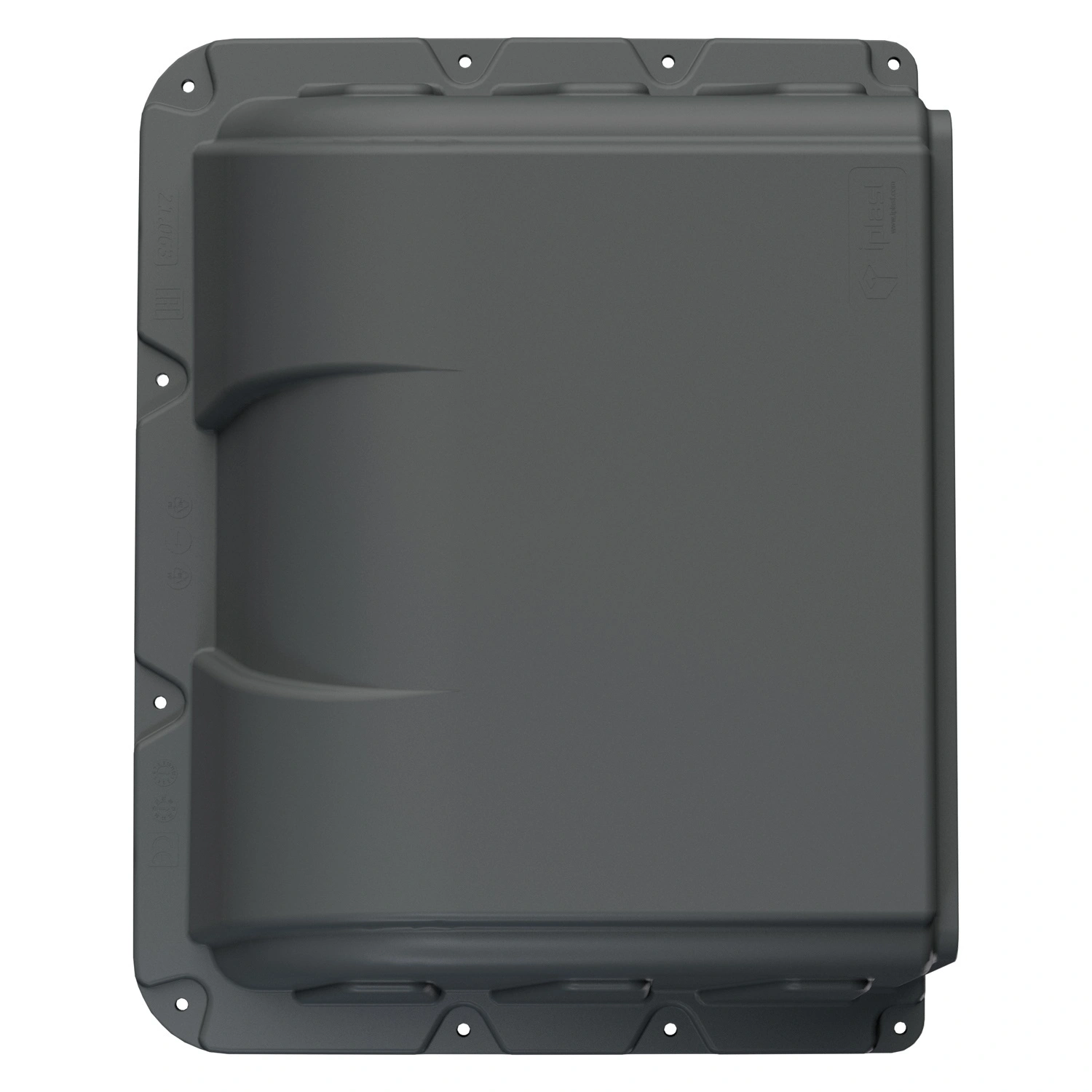 Капюшон 460х355х175 мм iPlast серый ЭКО для мусорных контейнеров