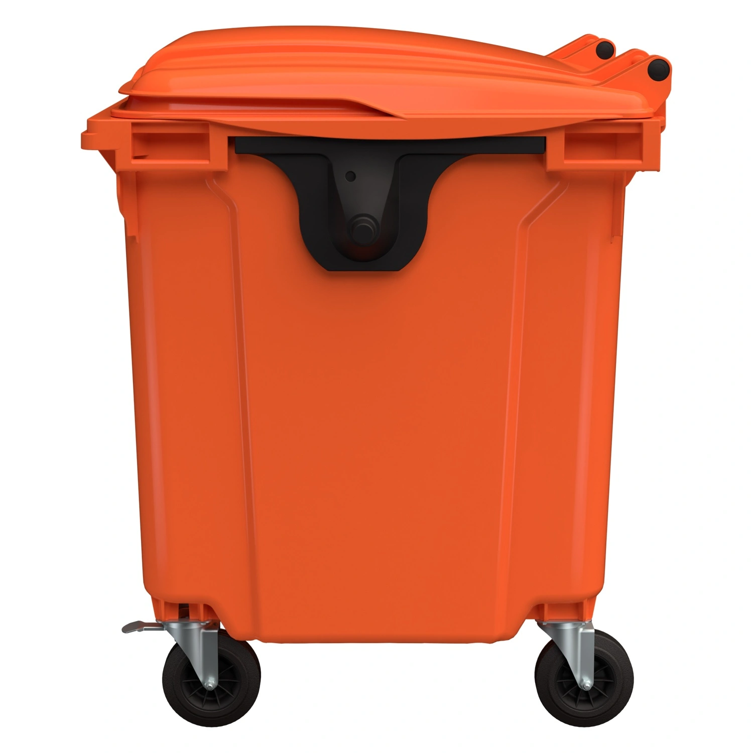 Мусорный контейнер 1100 л iPlast оранжевый 4-колёсный с оранжевой крышкой N2 (20.807.2)