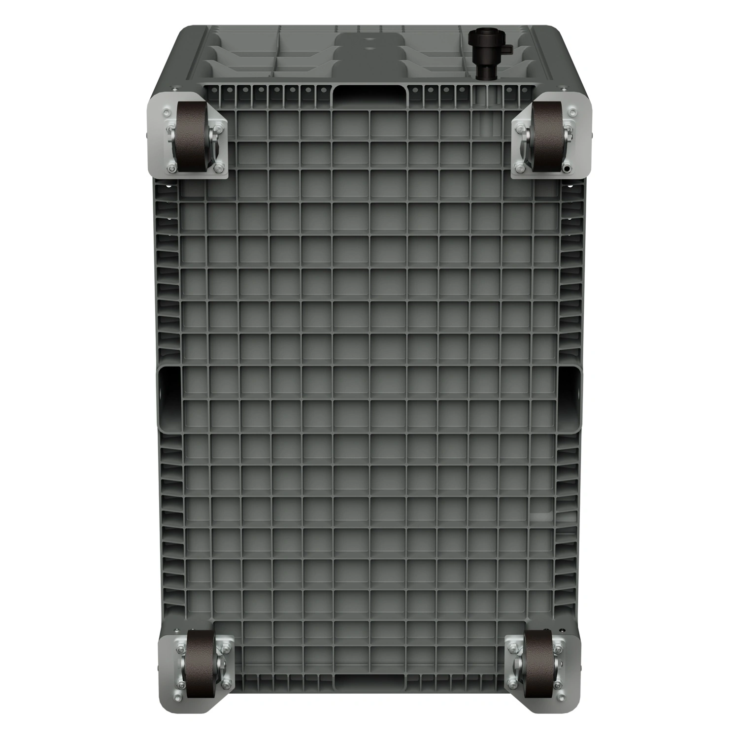 Большой контейнер 1200х800х920 мм iPlast iBOX светло-серый со сплош. стенками и дном, на колёсах с краном 1 дюйм