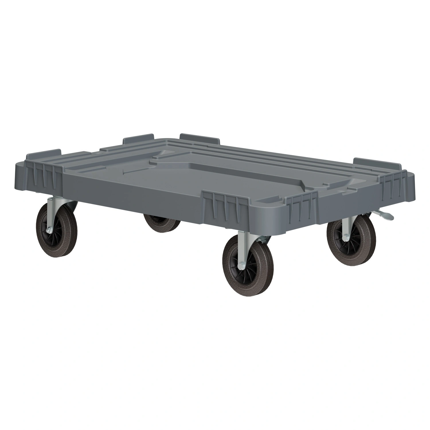 Складская тележка 620х420х185 мм iPlast серая 4-колёсная, без тормоза