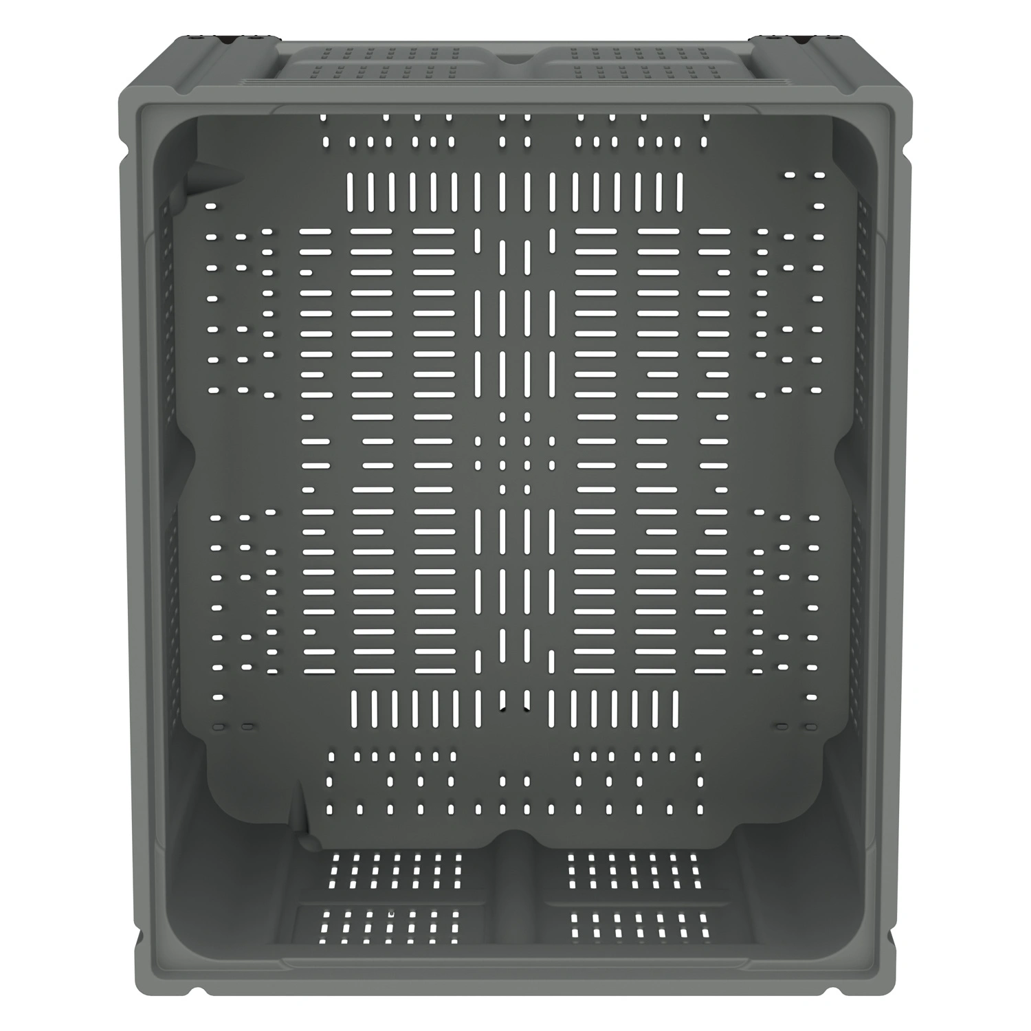 Большой контейнер 1200x1000x760 мм iPlast iBOX светло-серый c перфорированными стенками и дном, на ножках