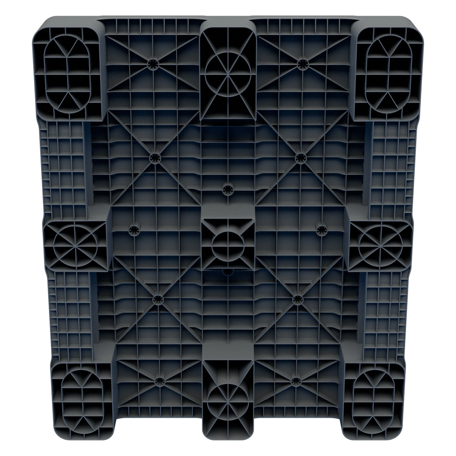 Пластиковый паллет 1200х1000х150 мм iPlast серый сплошной на 2 полозьях с бортиком