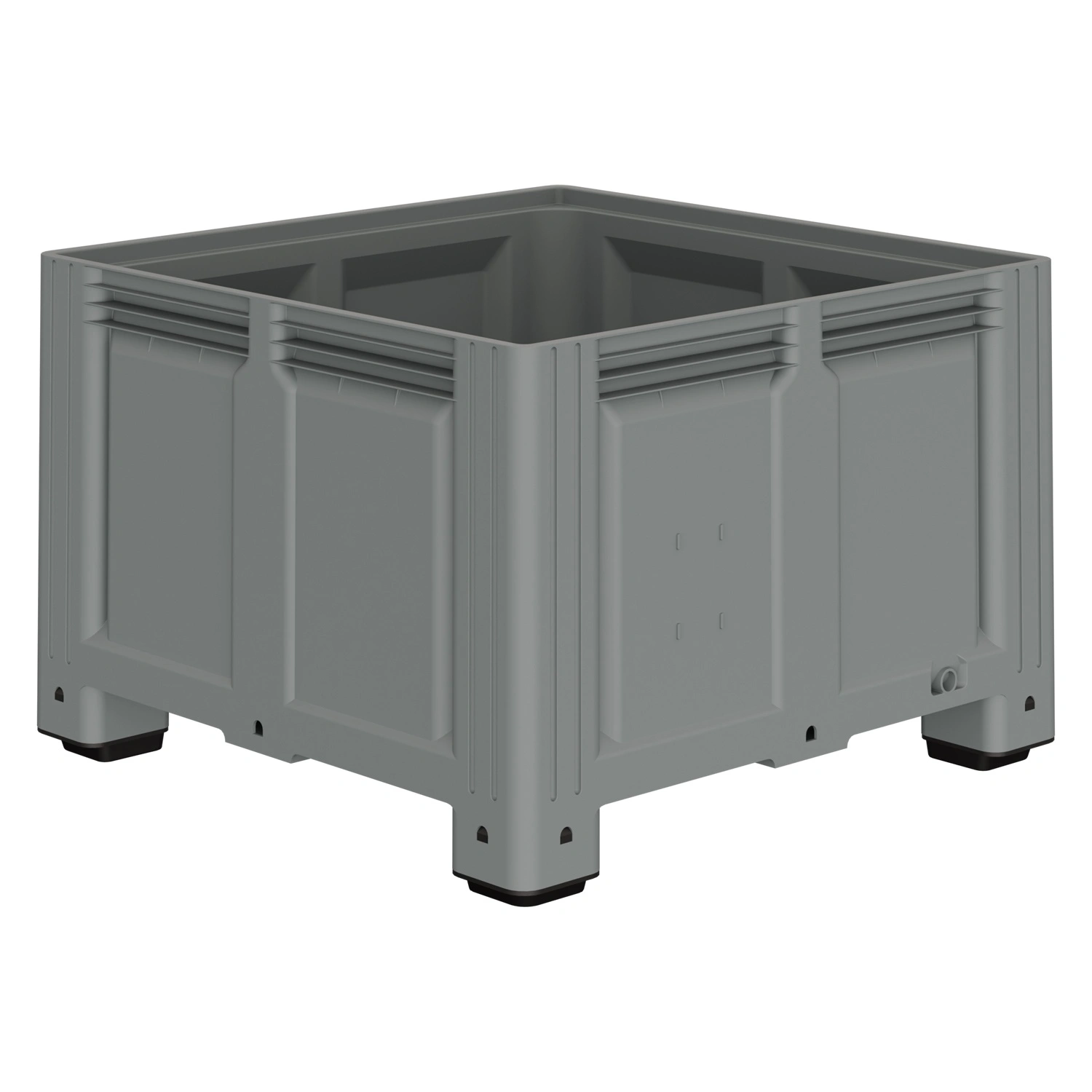 Большой контейнер 1130x1130x760 мм iPlast iBOX светло-серый со сплошными стенками и дном, на ножках