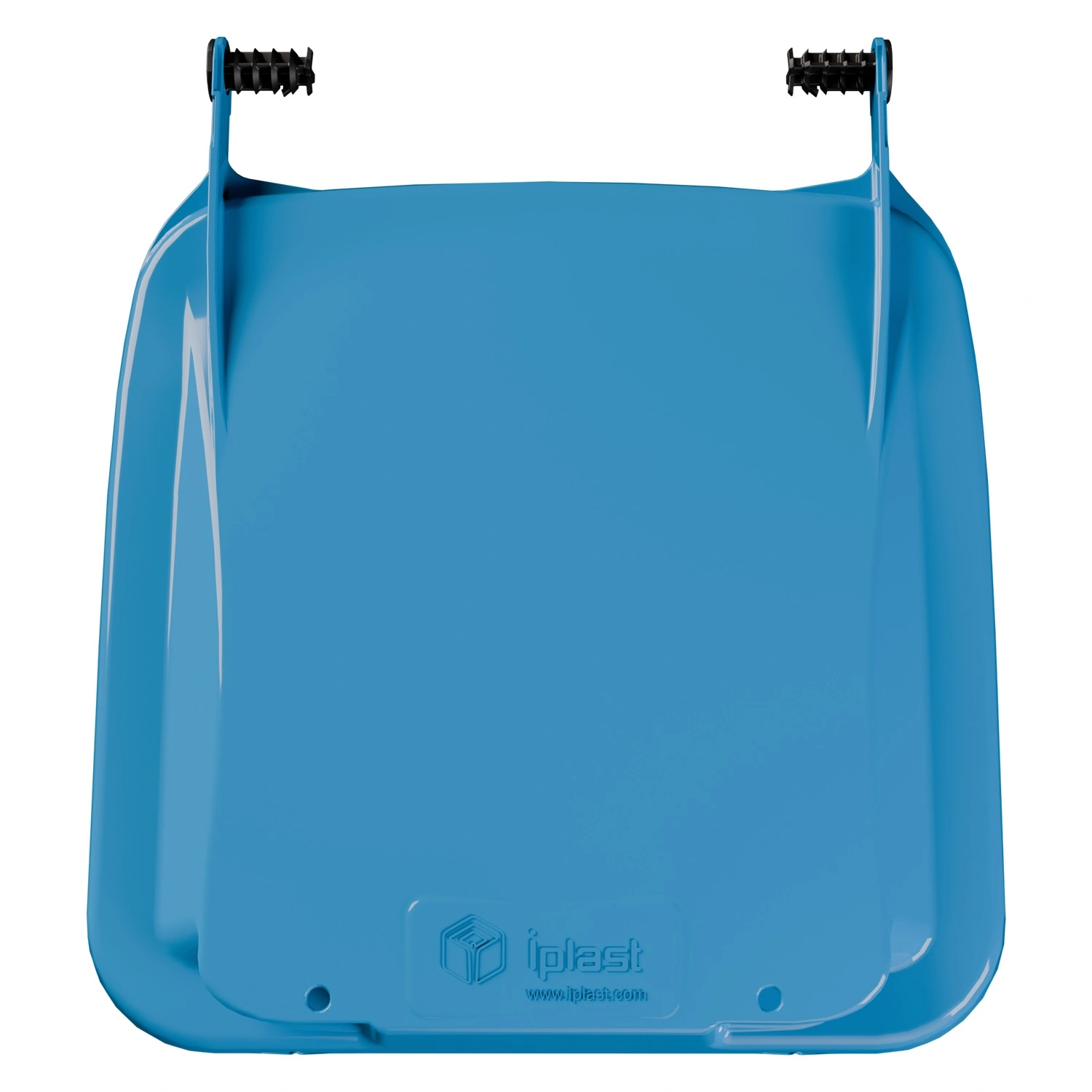 Крышка для мусорного контейнера 120 л (Light) iPlast тёмно-голубая c осями для крепления