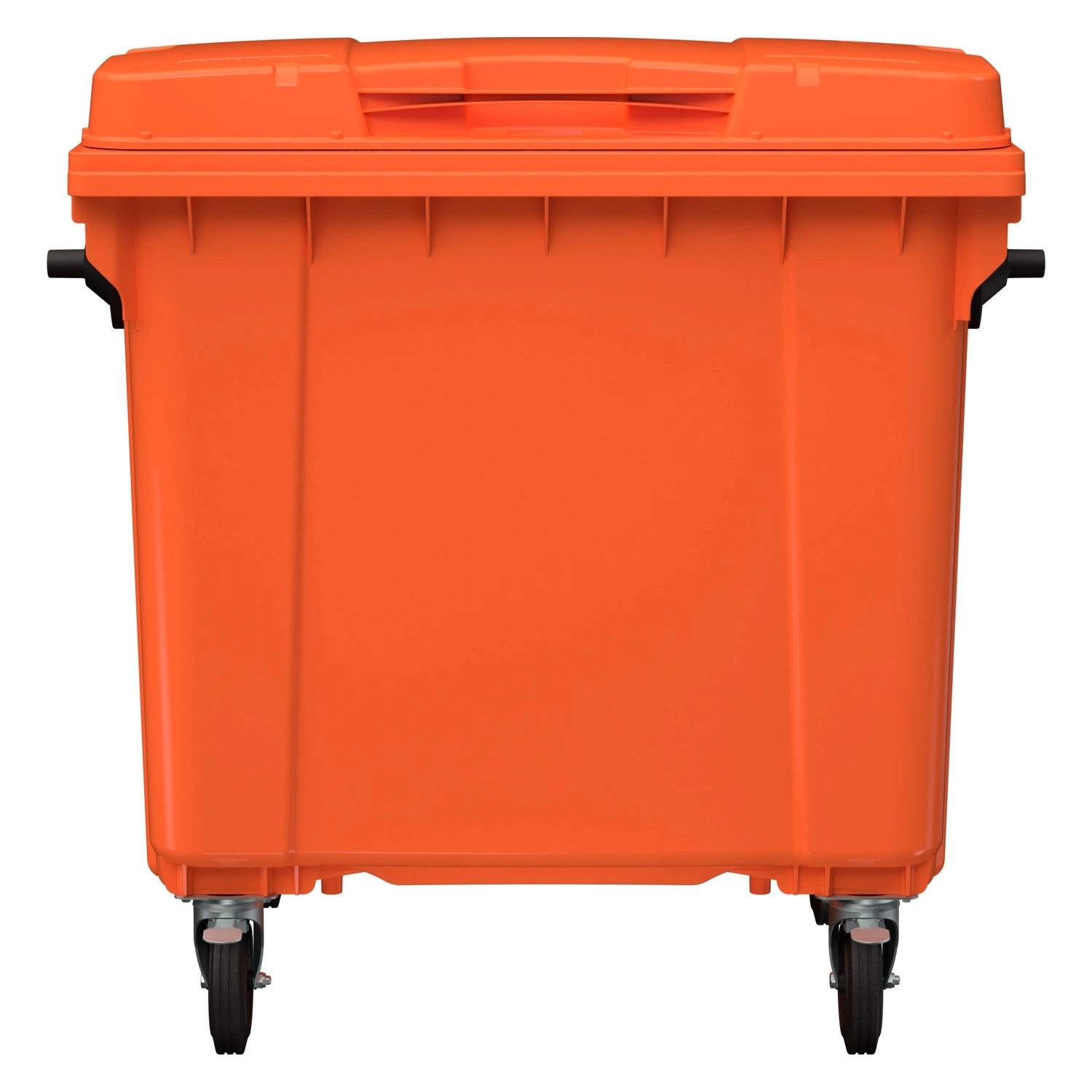 Мусорный контейнер 1100 л iPlast оранжевый 4-колёсный с оранжевой крышкой N1 (20.807.1)