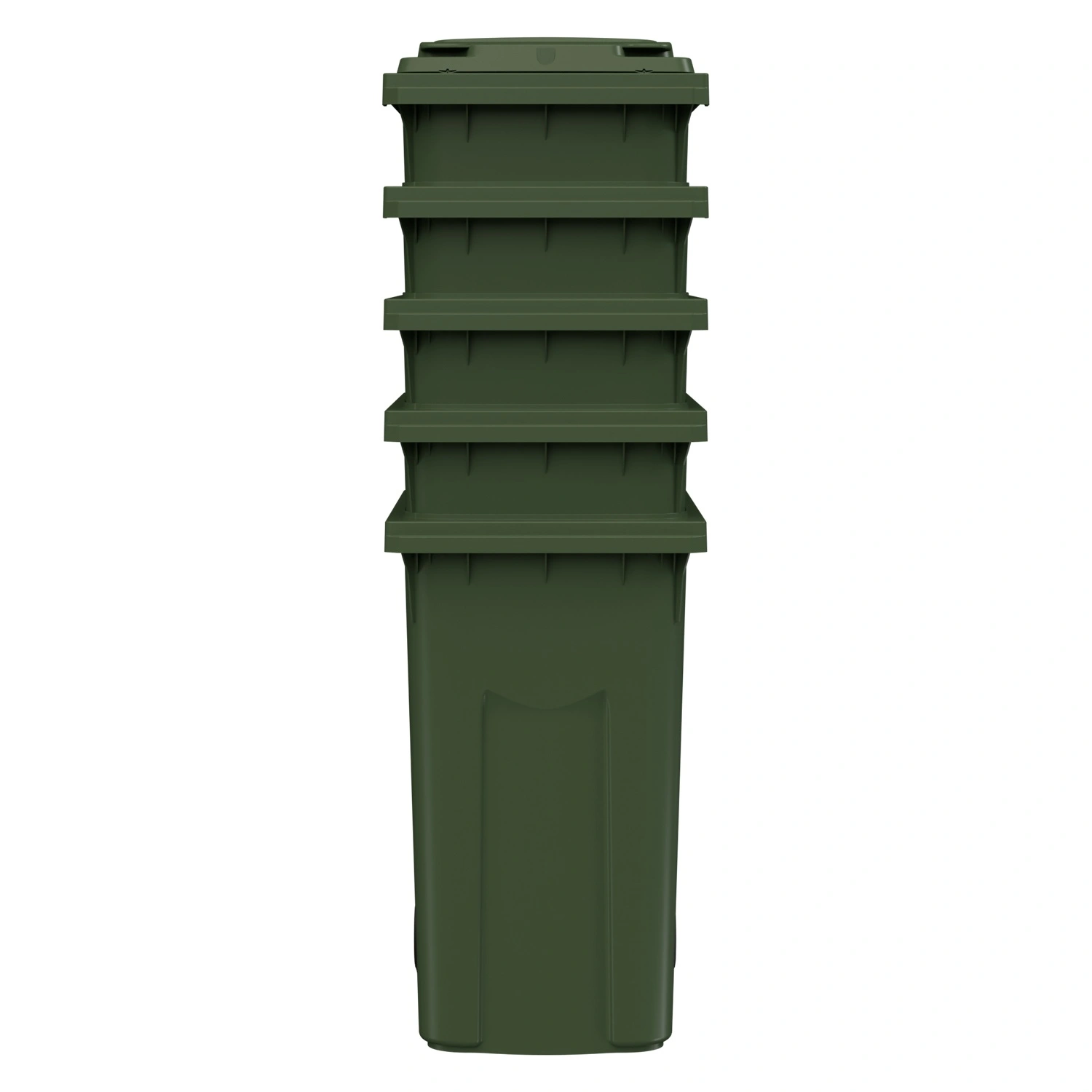 Мусорный контейнер 360 л iPlast зелёный 2-колёсный (д. 200 мм) с зелёной крышкой