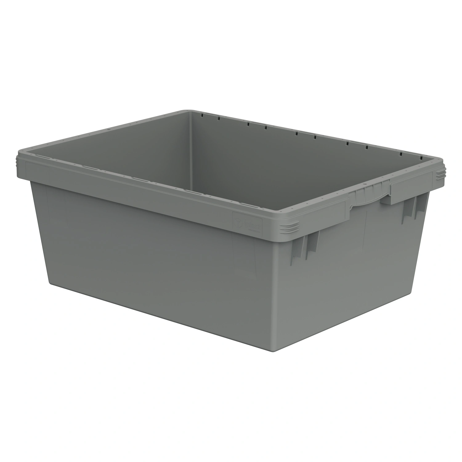 Вкладываемый контейнер INSTORE KVR-8634 800x600x340 мм iPlast светло-серый с усиленным дном и штабельным упором