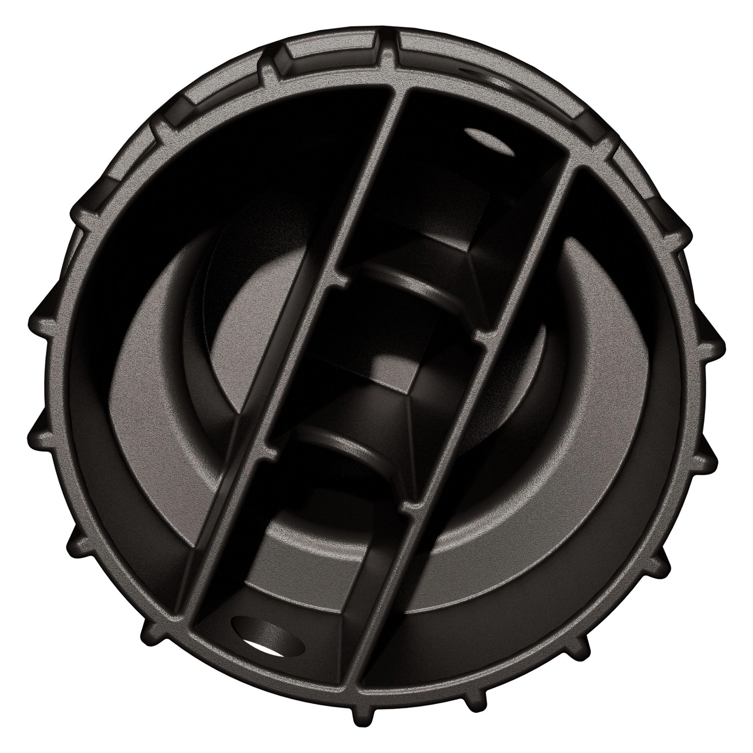 Заглушка iPlast чёрная ЭКО для сливного отверстия мусорного контейнера 1100 л с уплотнительным кольцом